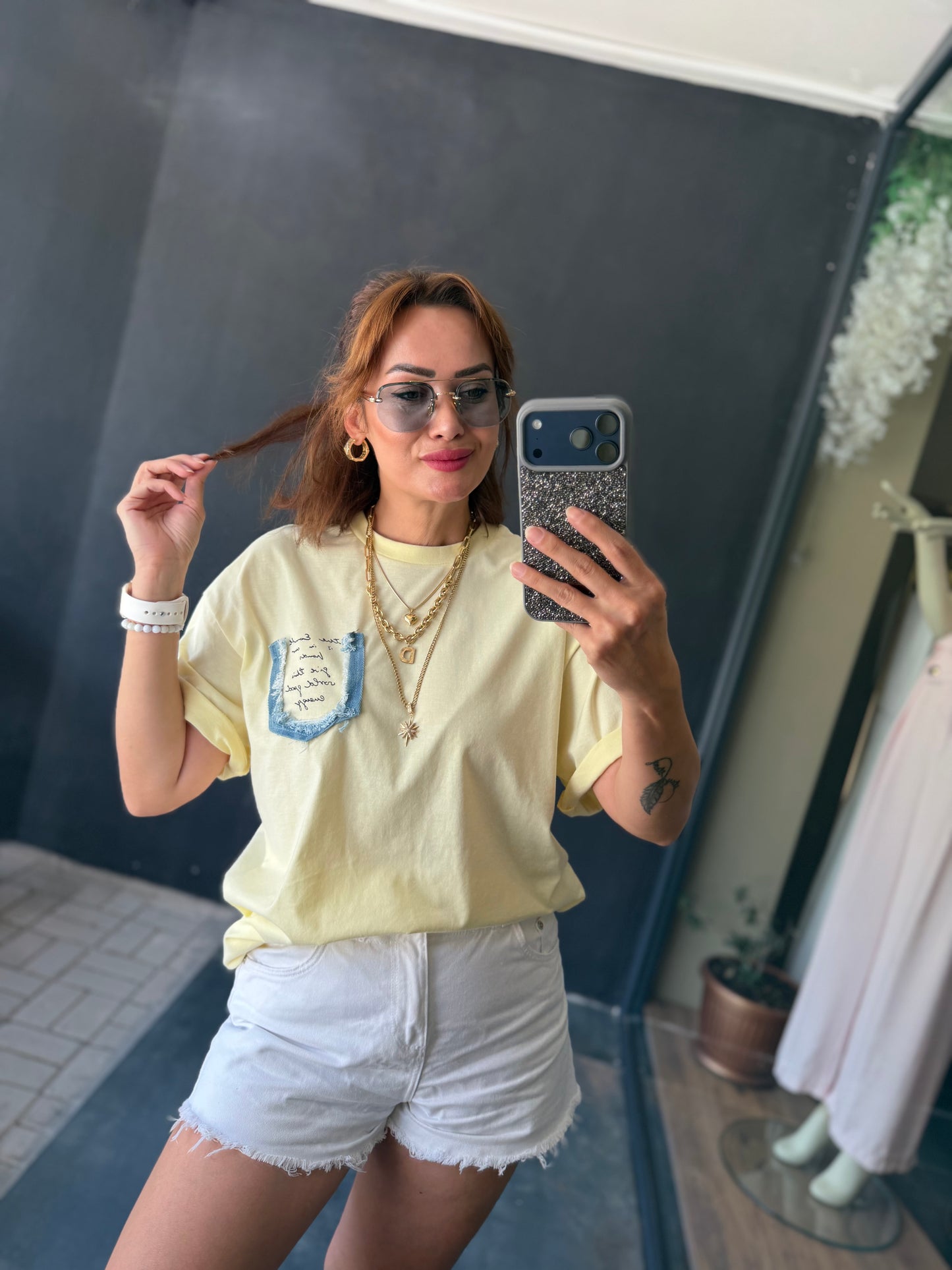 Solvane Sarı Cotton Tişört