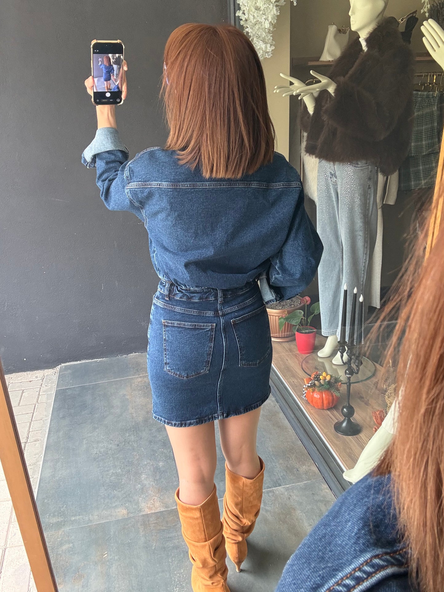 Xlove Mavi Toparlayıcı Kot Elbise