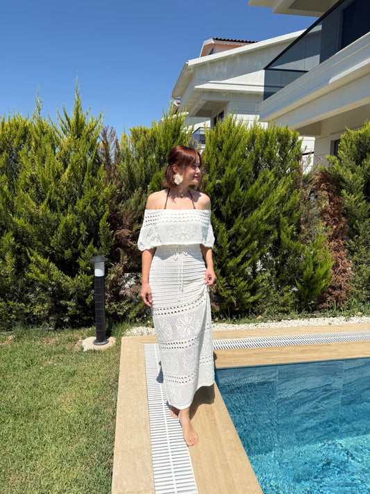 Kenza Krem Elit Elbise