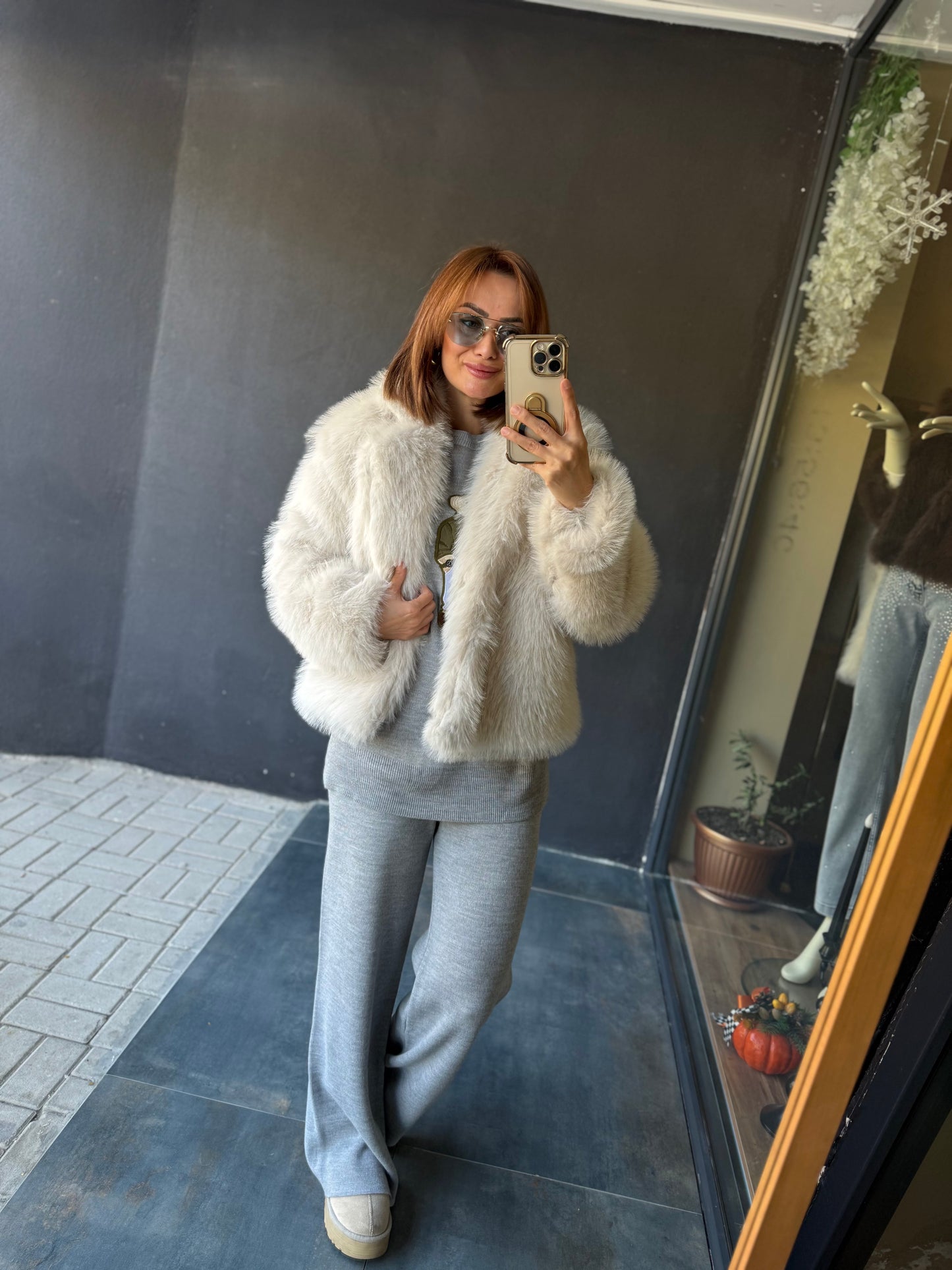 Tablo Bej Luxury Kürk