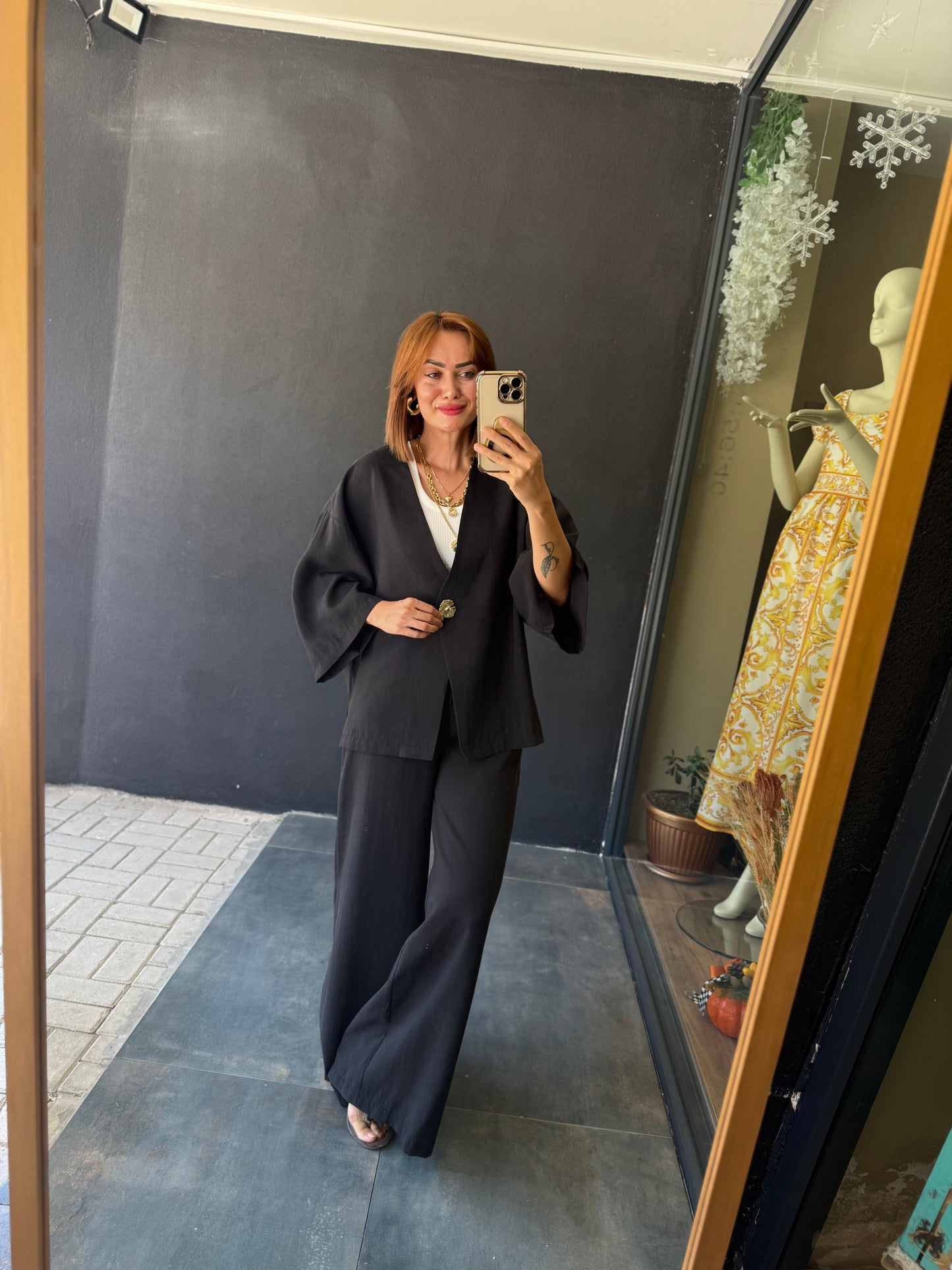 Ozyi Siyah Tensel Takım