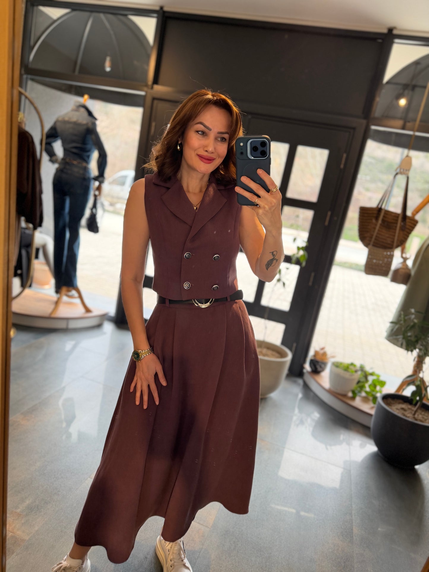 Parasidas Bordo Etek & Yelek Takım