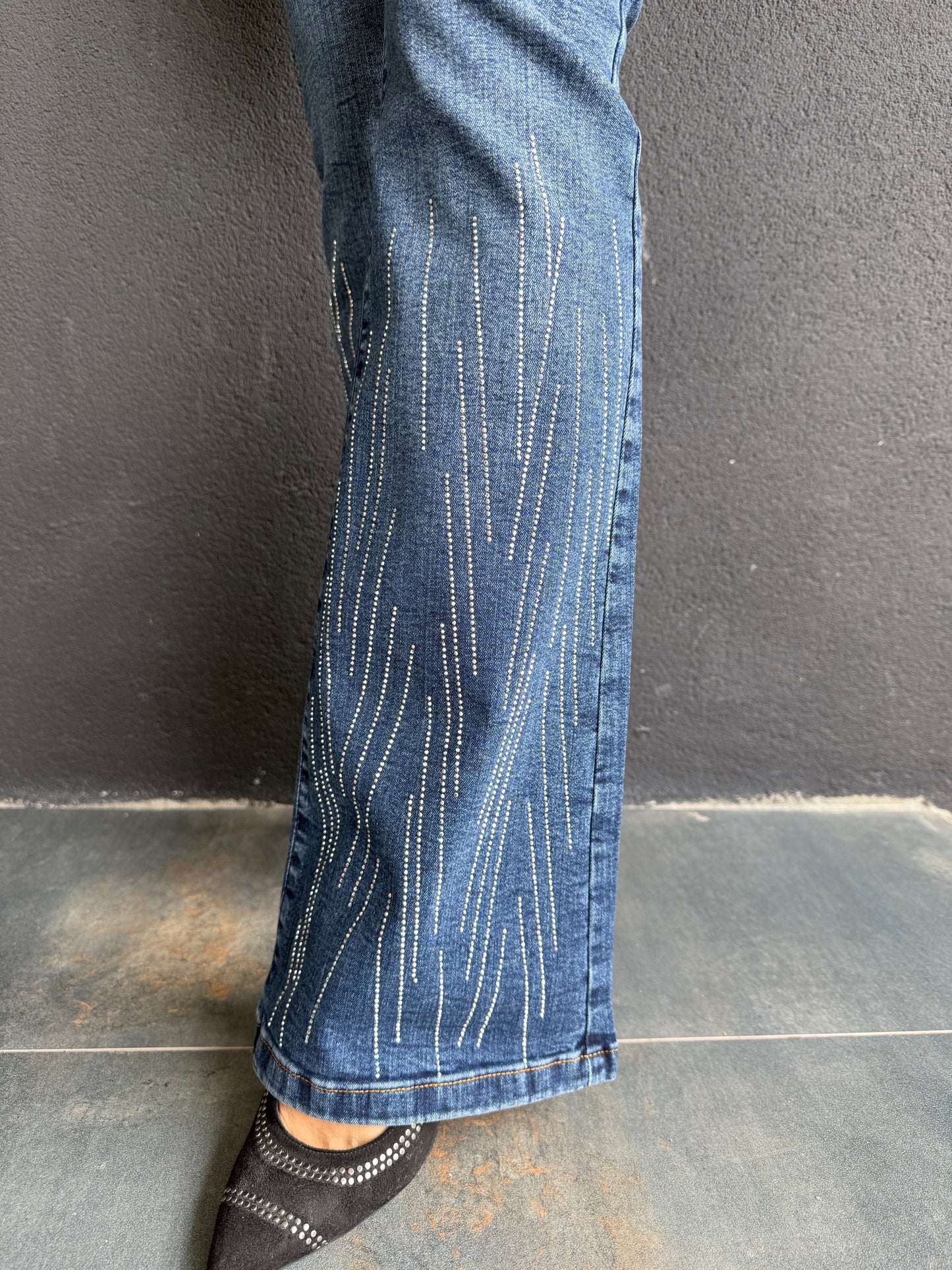 Xlove Paça Droplu Mavi İspanyol Jean