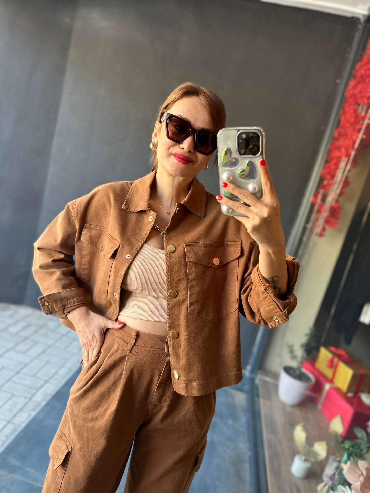 Baisu Camel Jean Ceket