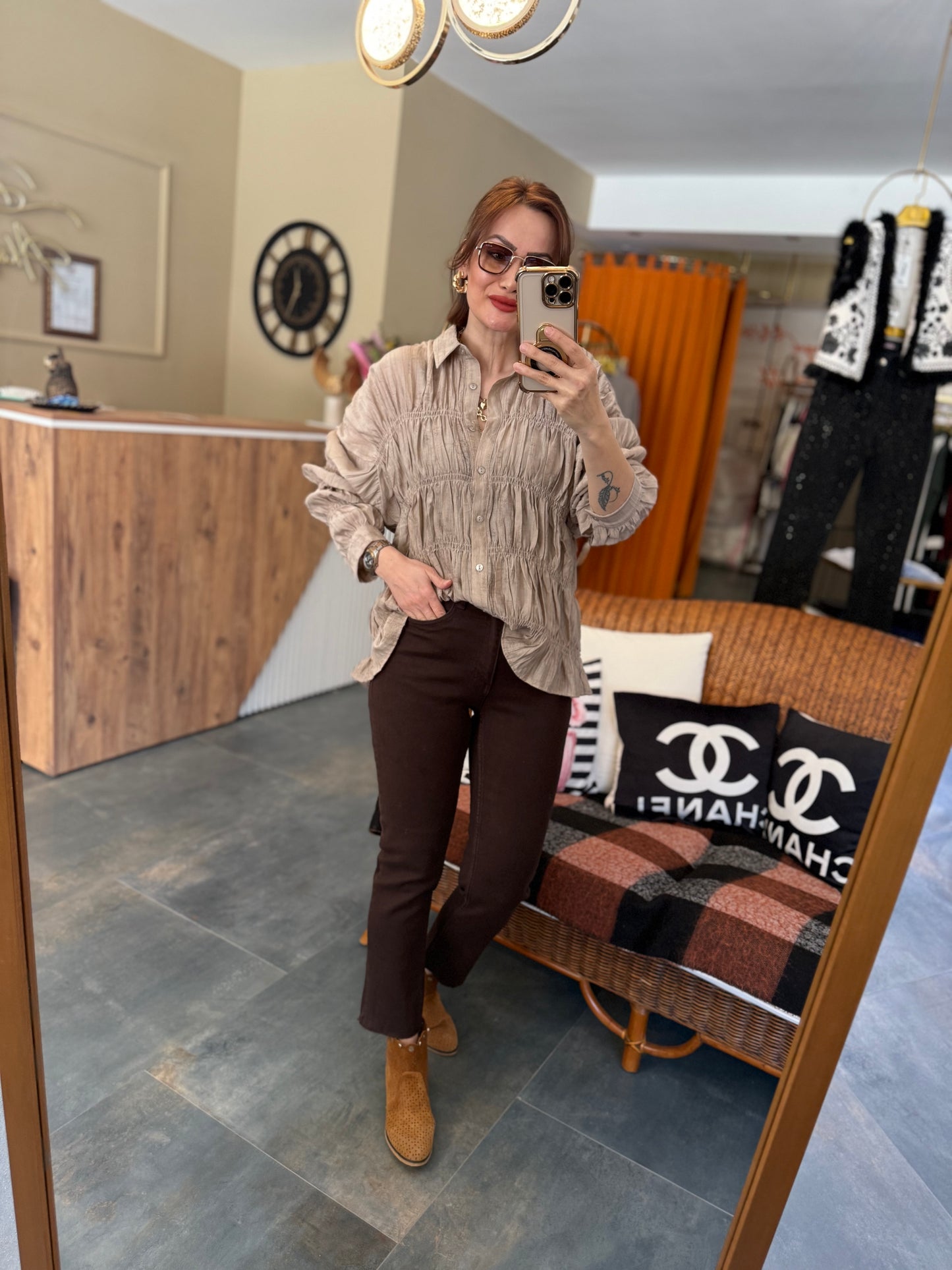 Massi Toprak Bürümcük Gömlek