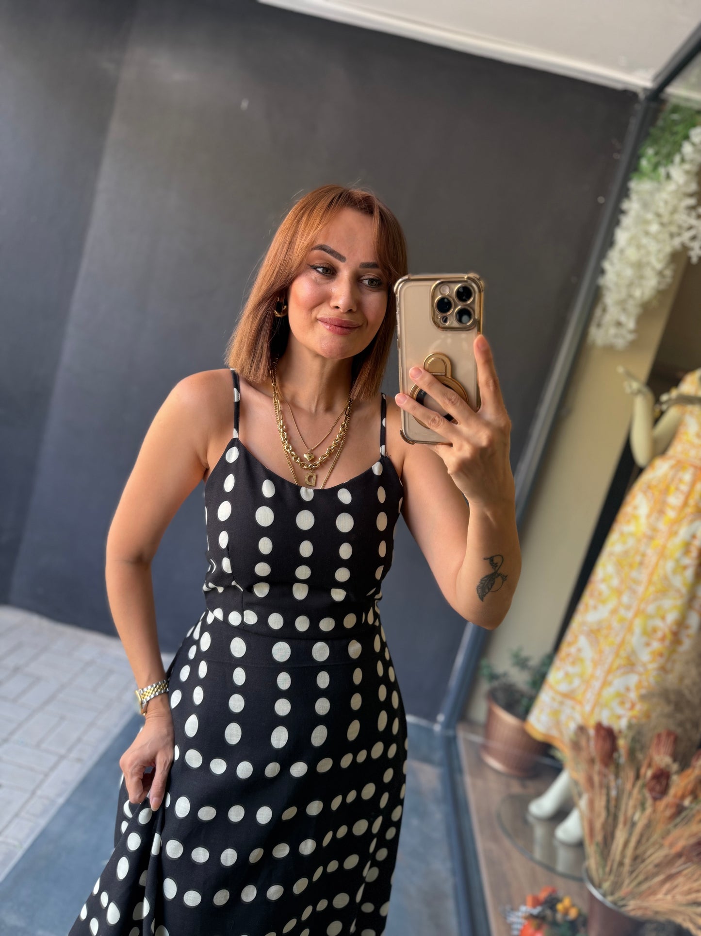 Puane Sırt Detaylı Elbise