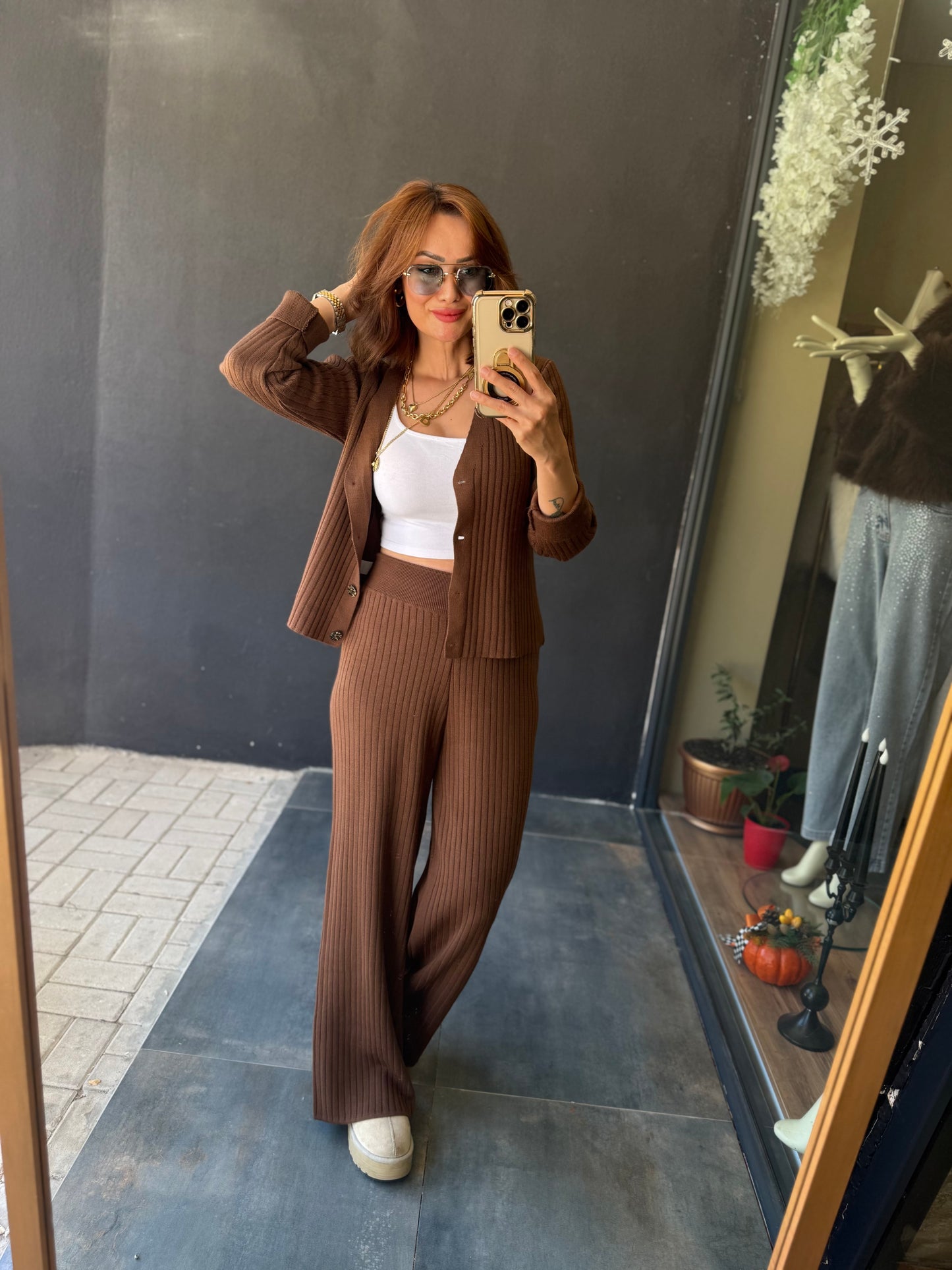 Monster Kahve Triko Takım