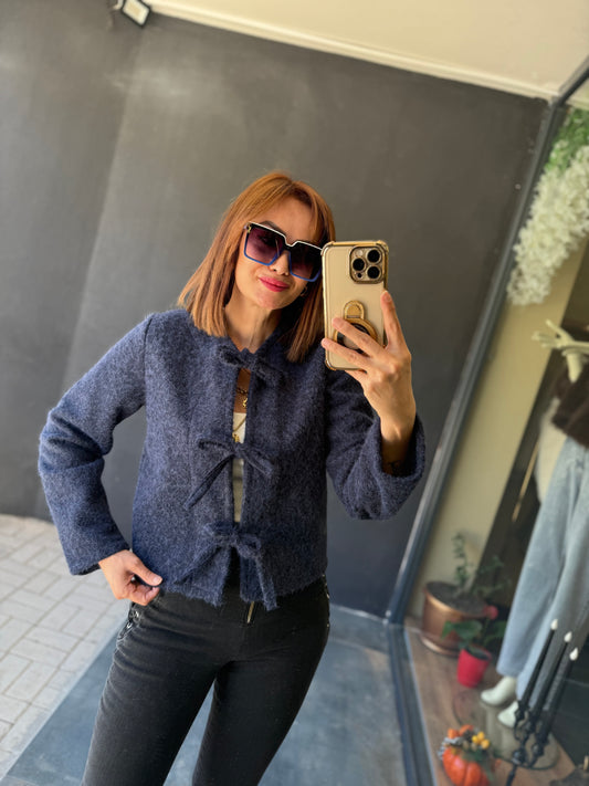 Creyn Lacivert Keçe Hırka