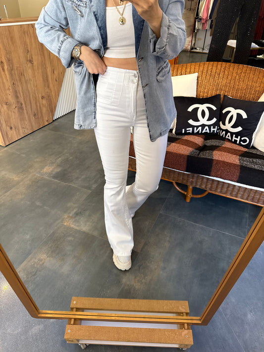 Xlove Beyaz İspanyol Jean