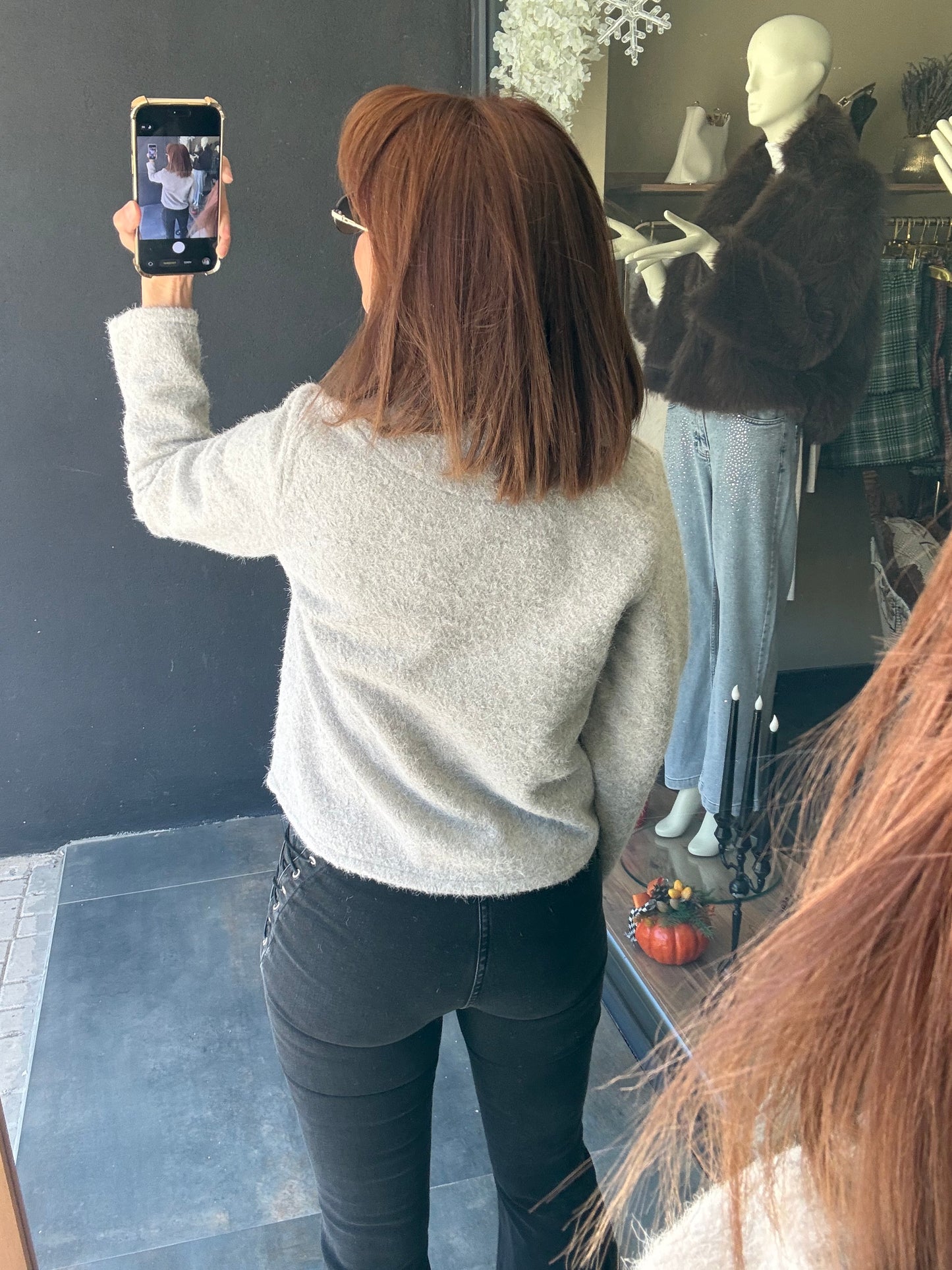 Creyn Gri Keçe Hırka