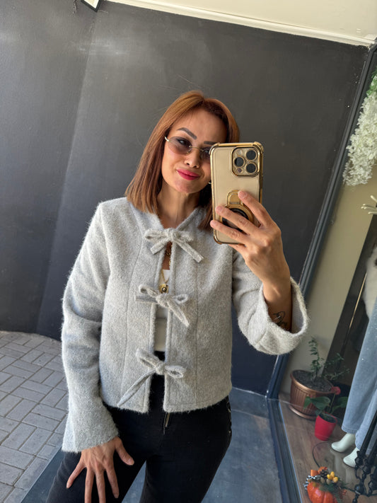 Creyn Gri Keçe Hırka