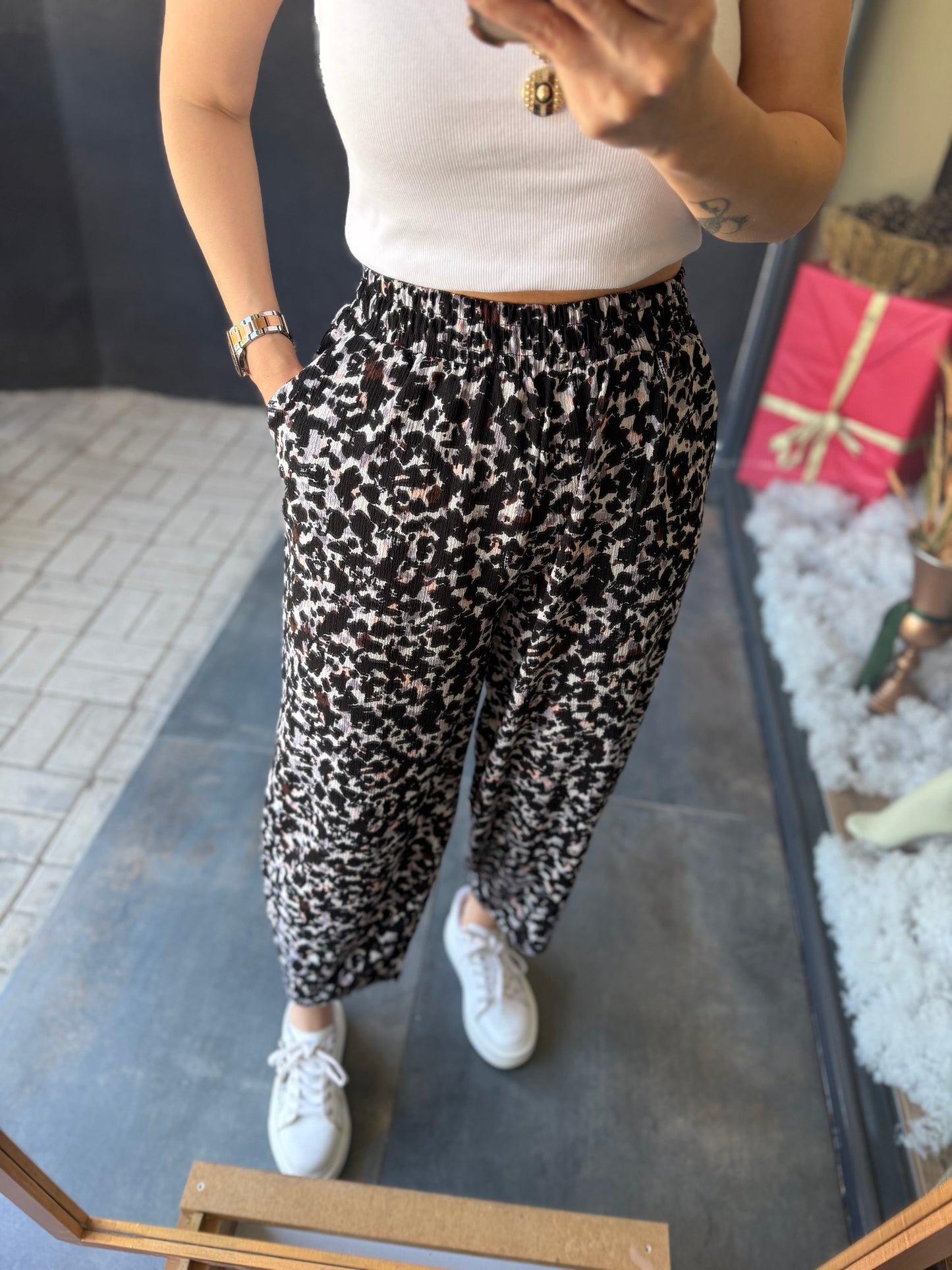 Dina Desenli Müslin Pantolon 3