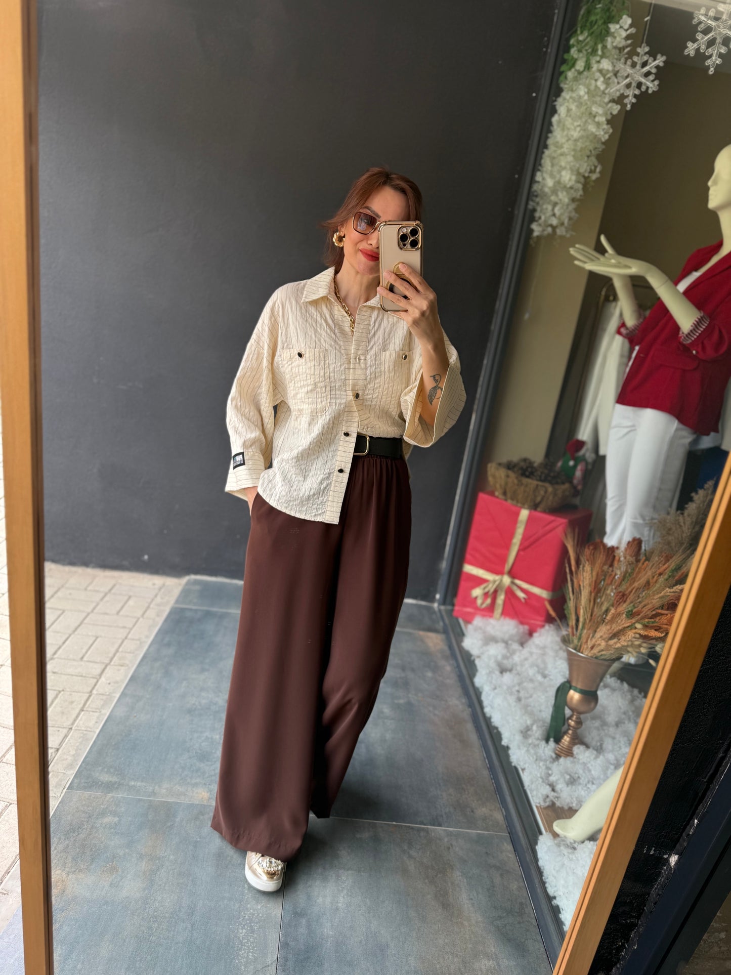 Rain Kahve Palazzo Pantolon