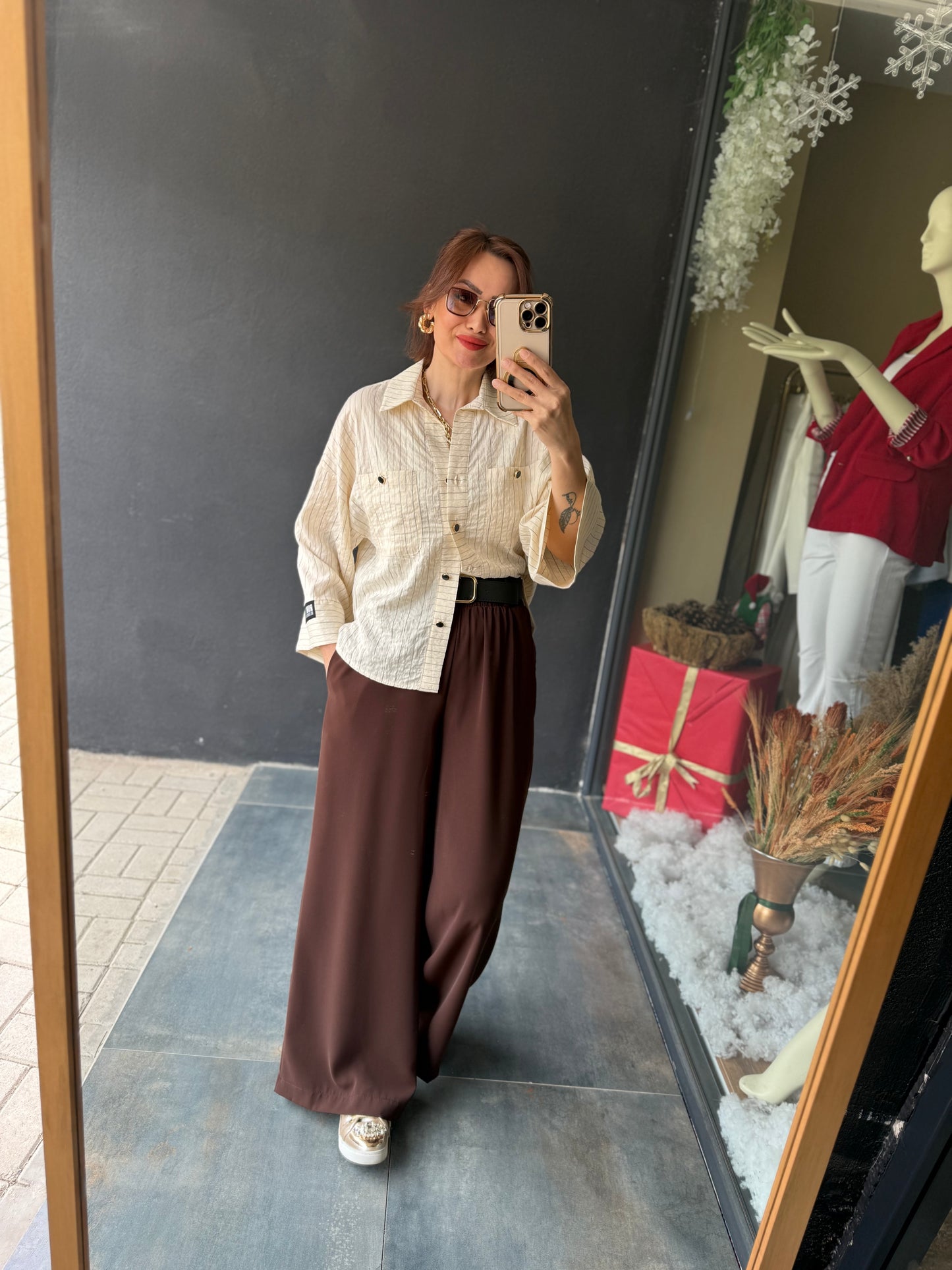 Rain Kahve Palazzo Pantolon