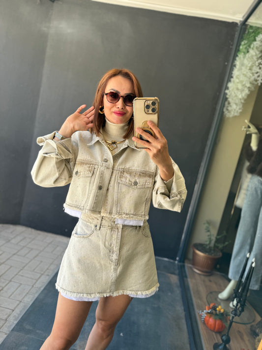 Coli Bej Etek &Ceket Takım