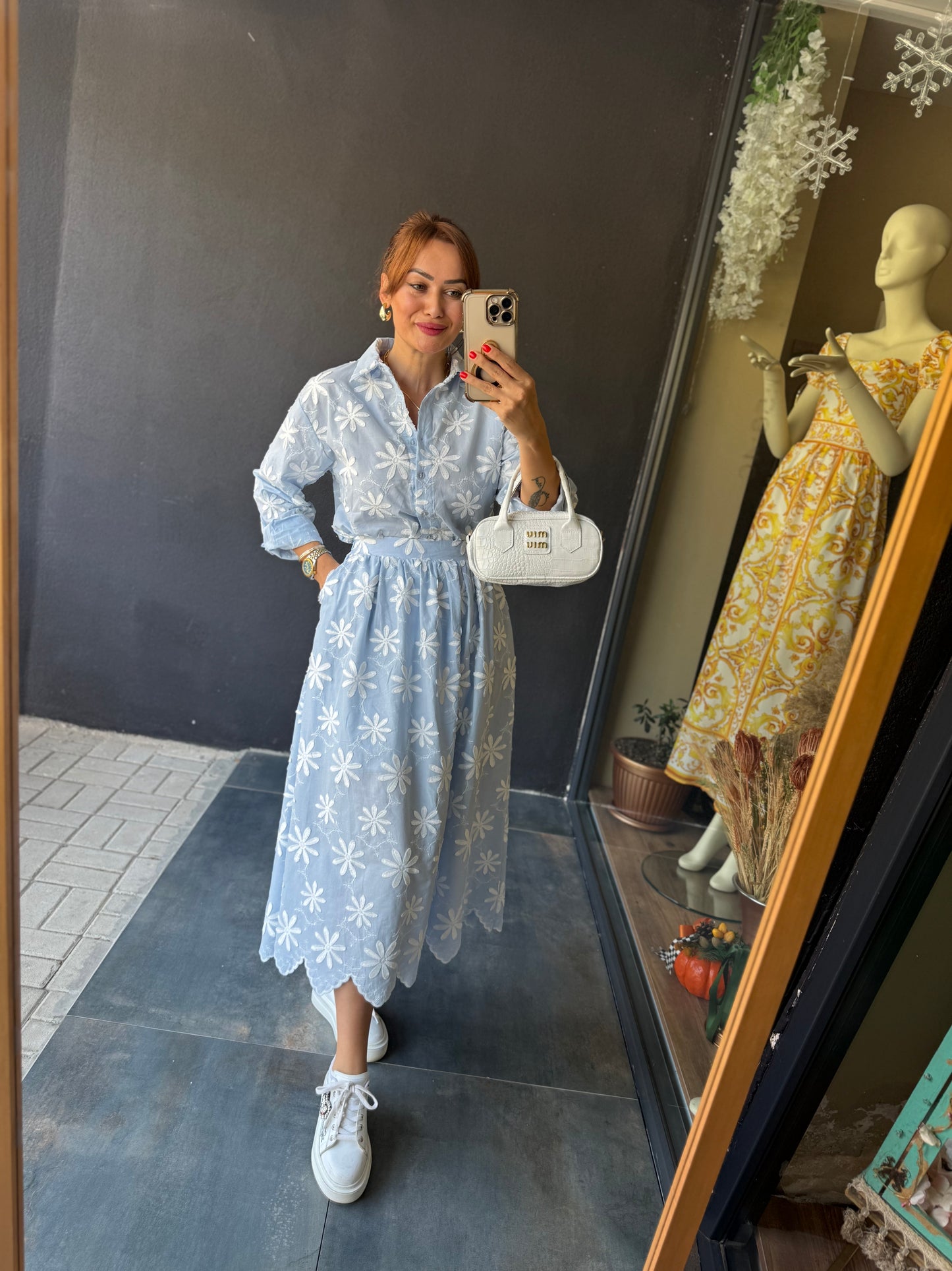 Marina Mavi Etek & Gömlek Takım