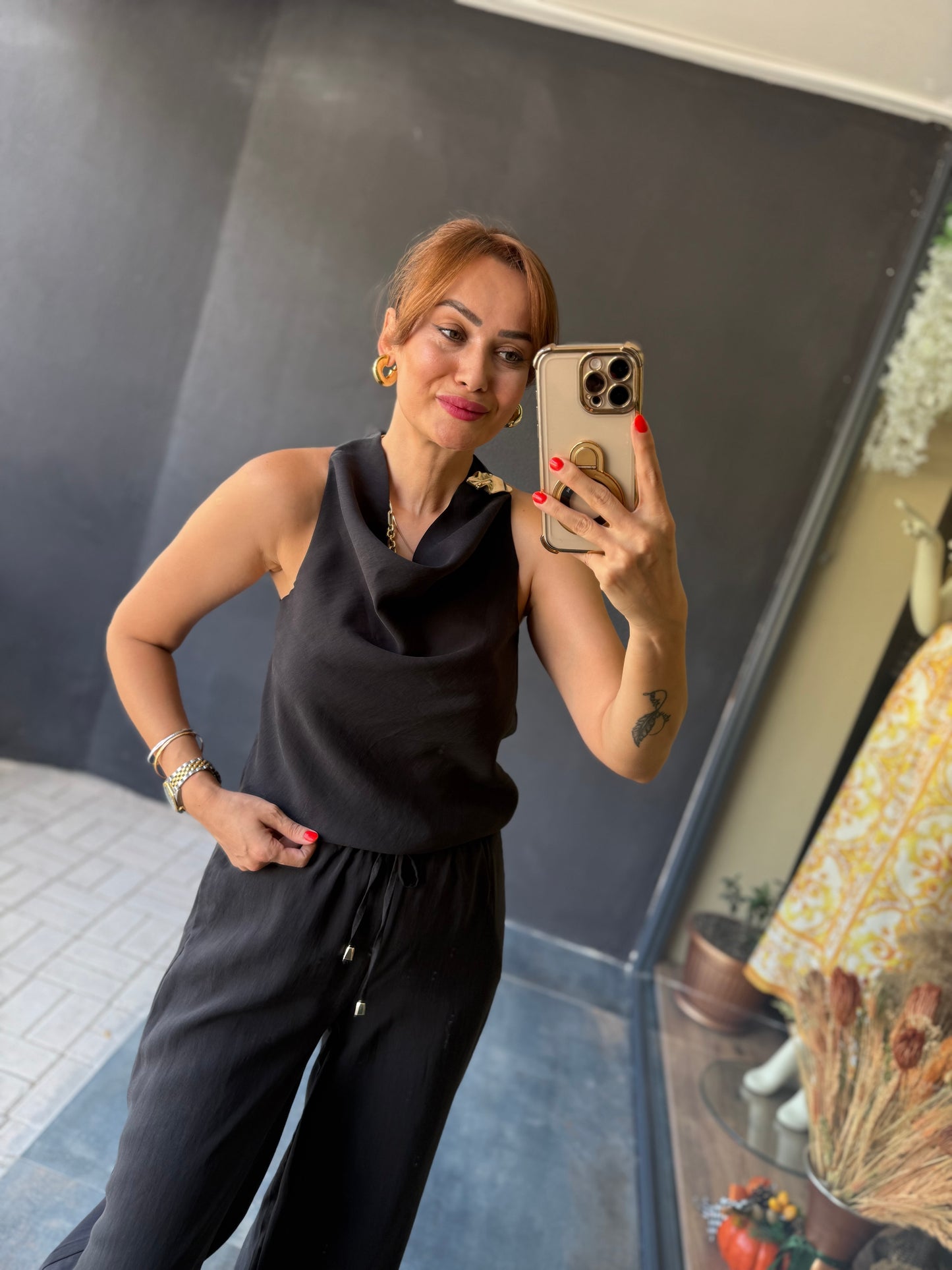 Agatha Siyah Tensel Takım