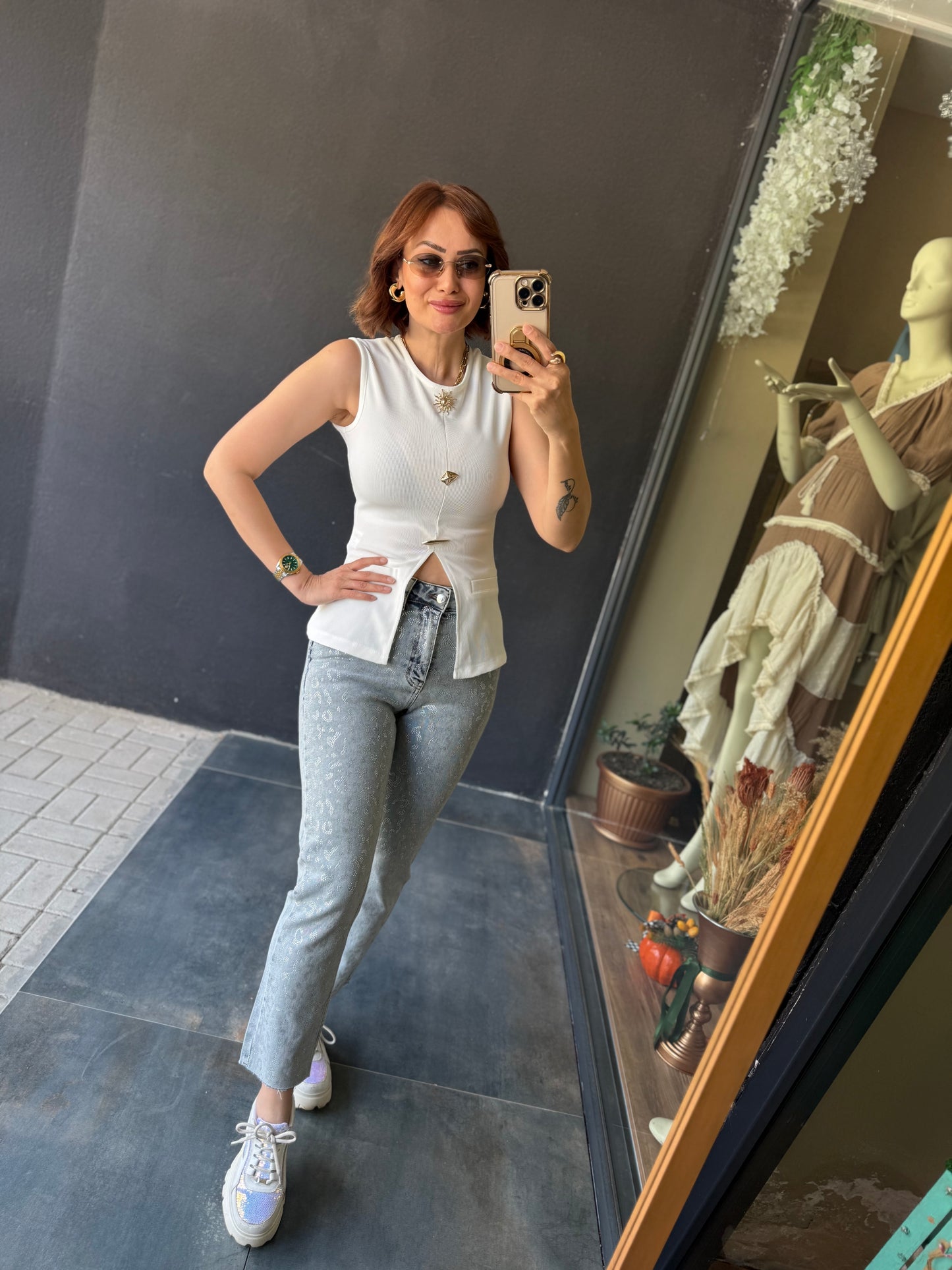 Xlove New Buz Yapıştırma Taş Jean