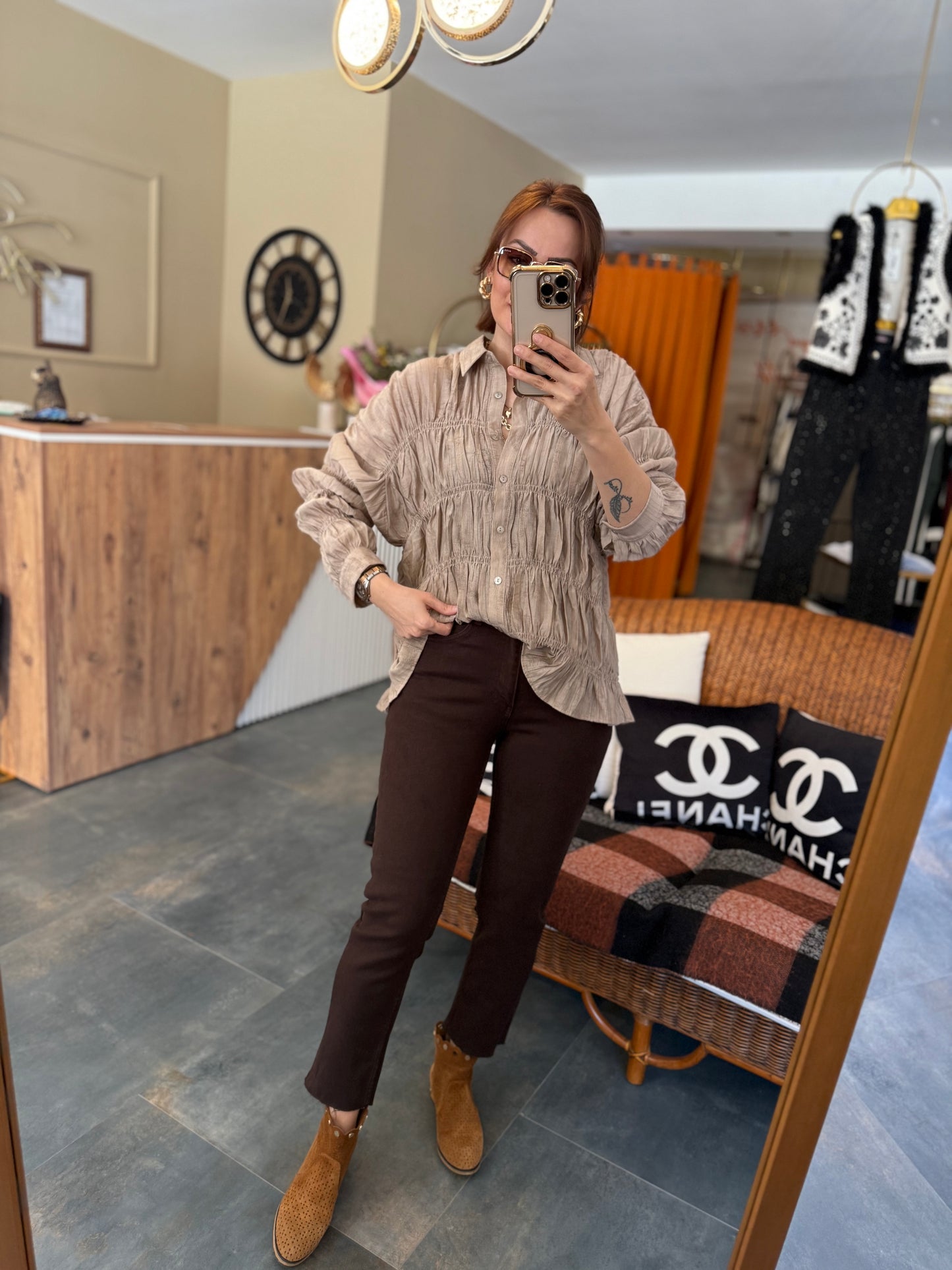 Massi Toprak Bürümcük Gömlek