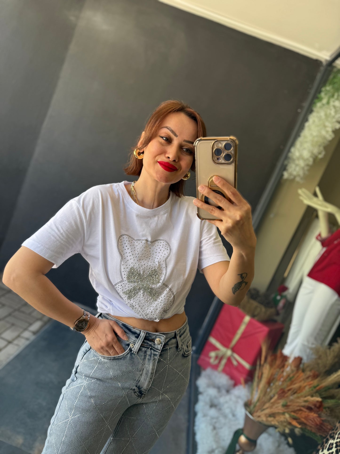 İpeksi Beyaz Ayıcıklı T-Shirt