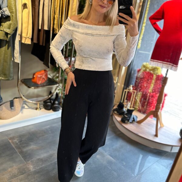 Mz . Beyaz Varaklı Bluz