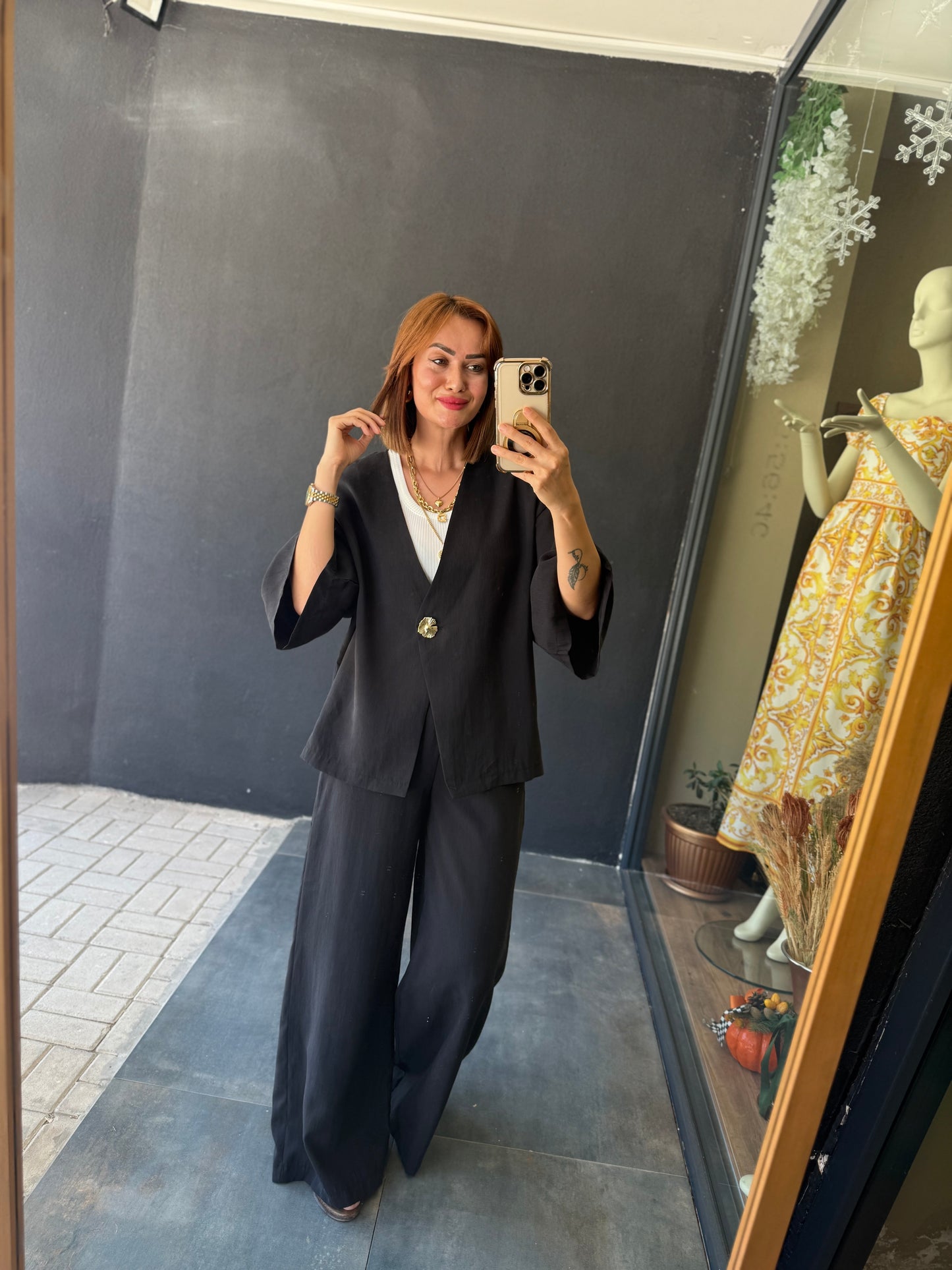 Ozyi Siyah Tensel Takım