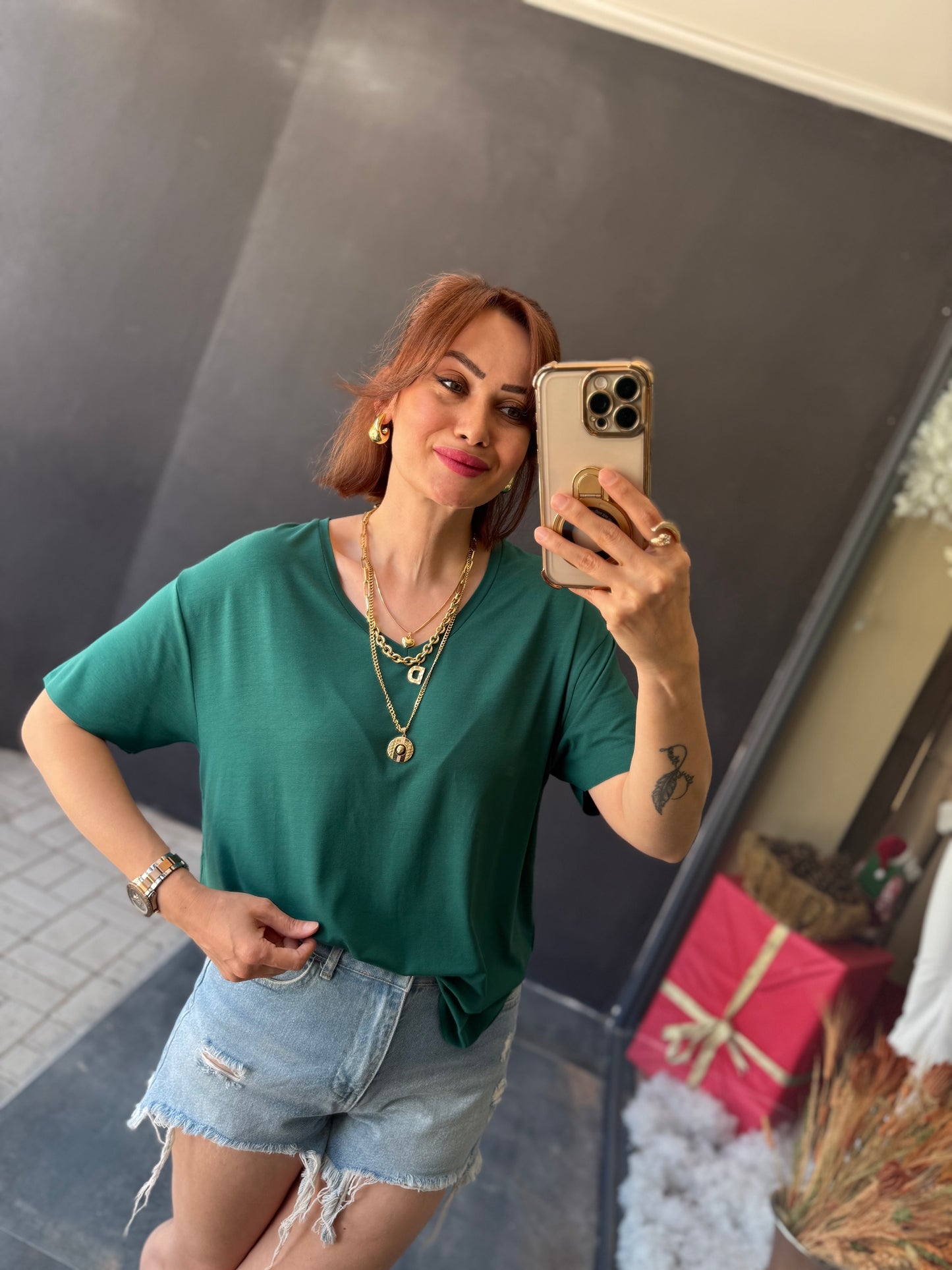 The Secret Yeşil Yuvarlak T-Shirt
