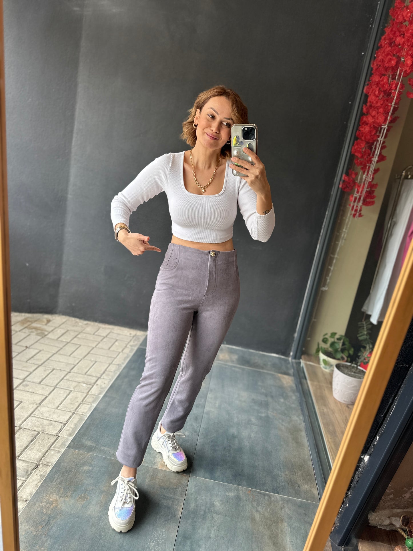 Layton Antrasit Nubuk Pantolon