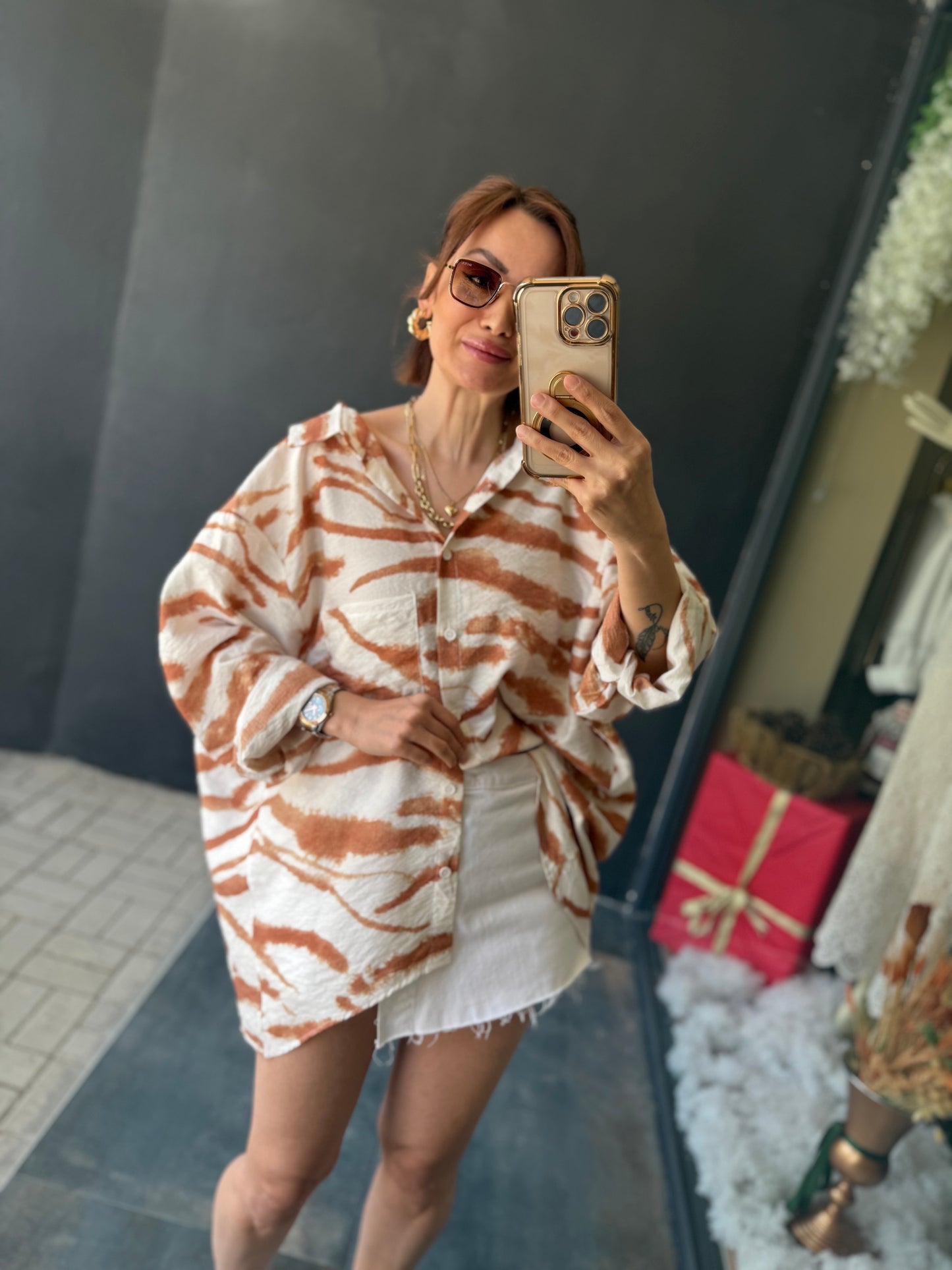 Mssi Kahve Tensel Gömlek