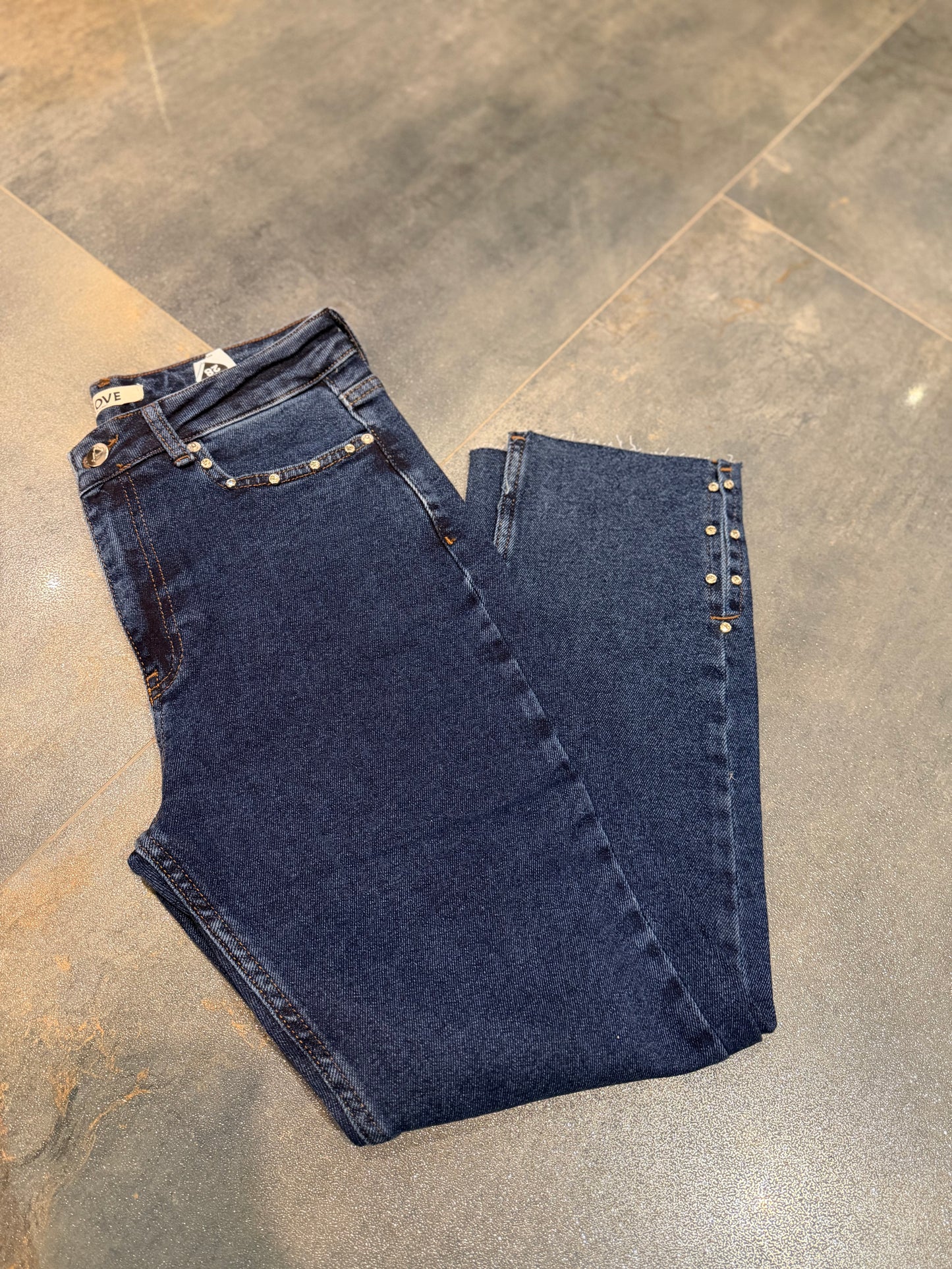 Xlove Mavi Tek Taş İşleme Jean