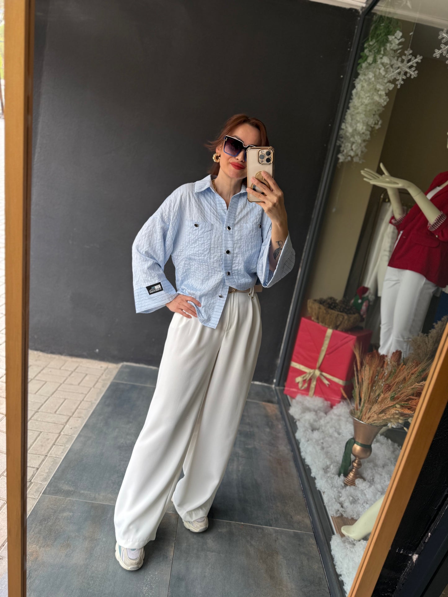 Rain Beyaz Palazzo Pantolon