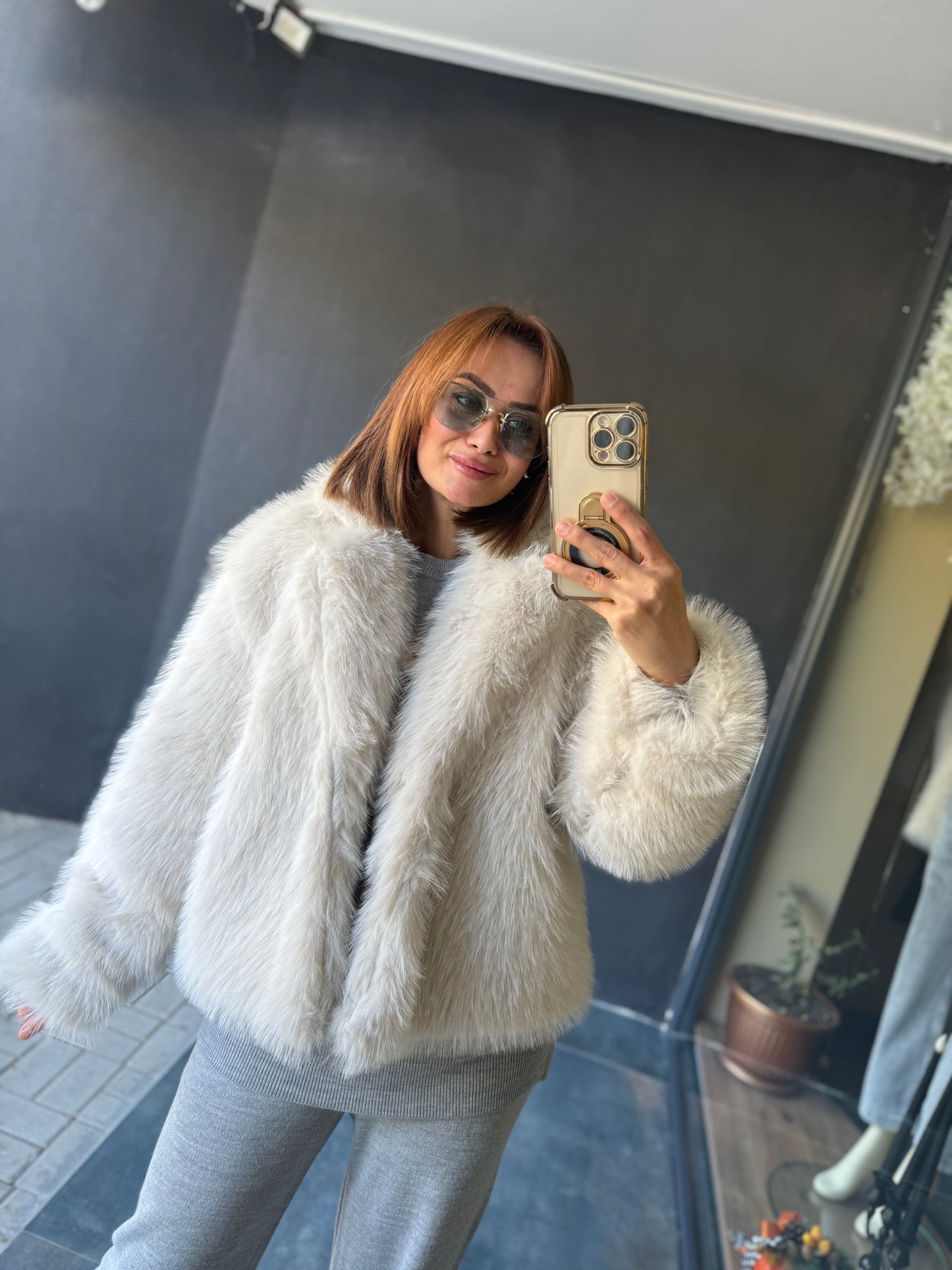 Tablo Bej Luxury Kürk