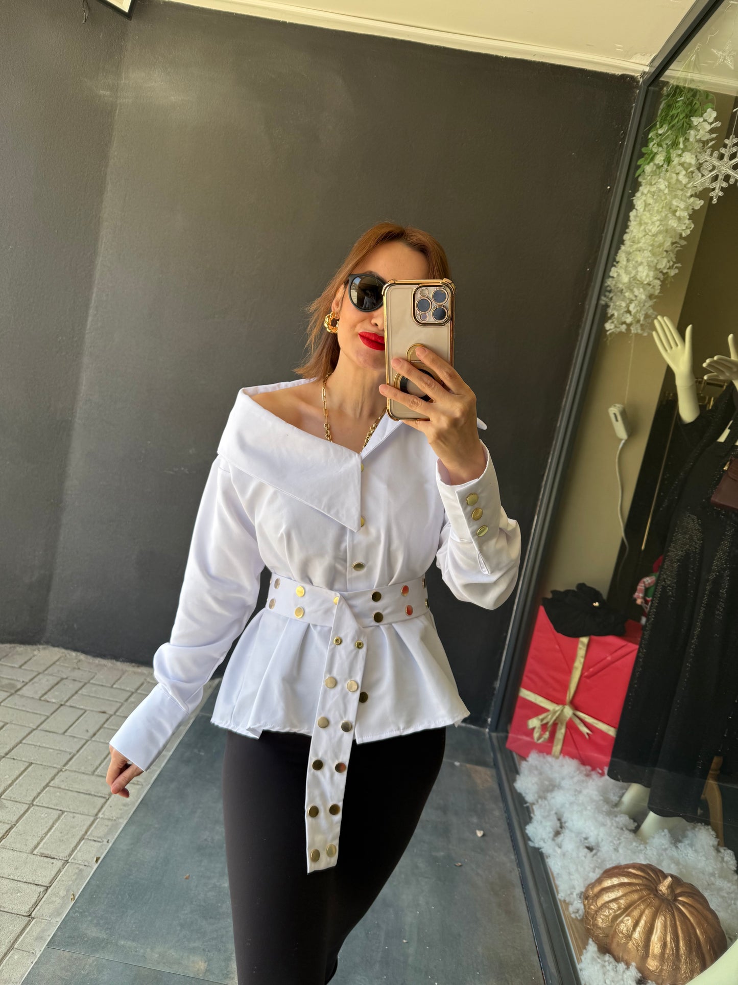 Mekof Beyaz Madonna Gömlek