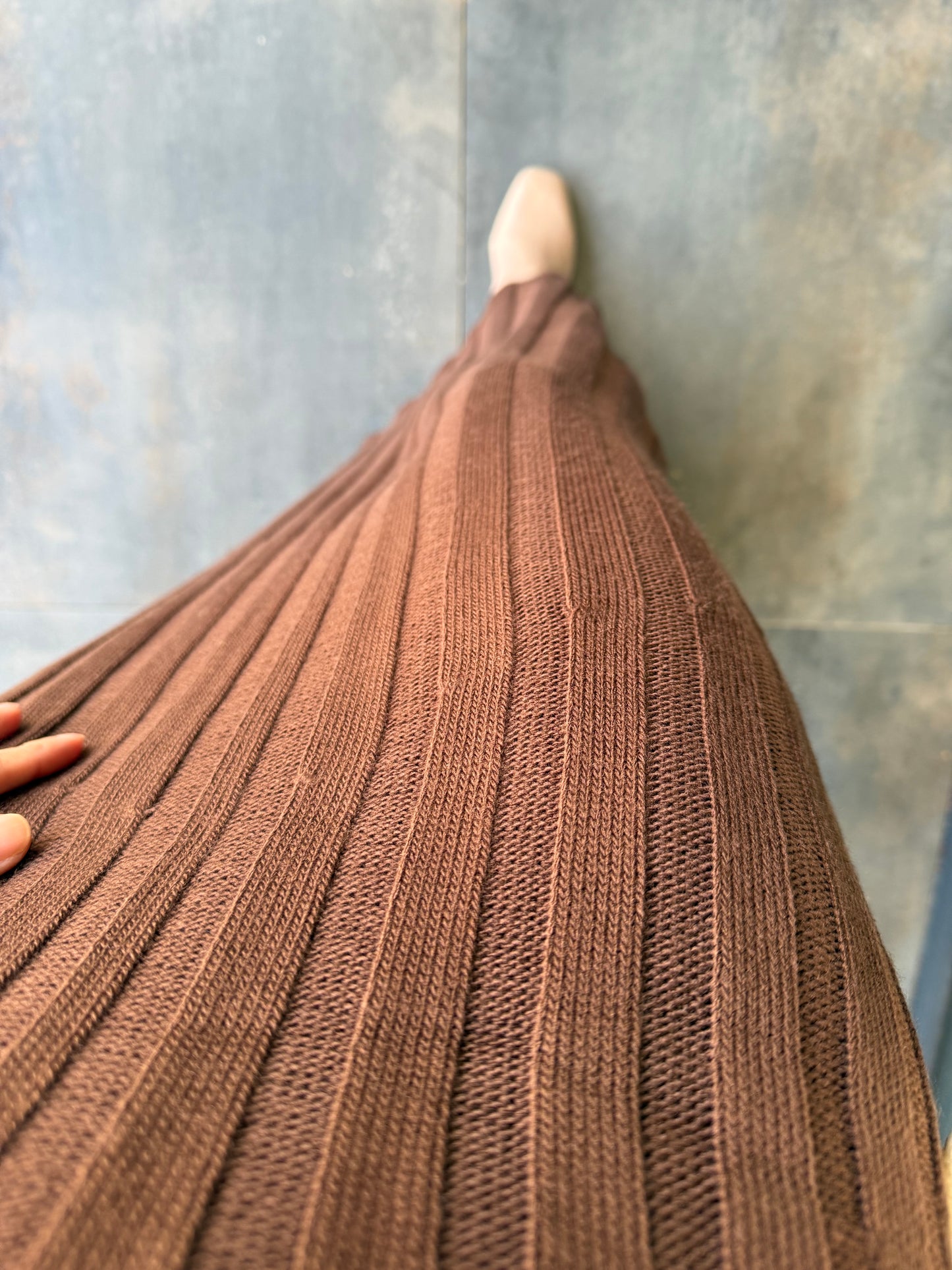 Lufi Maxi Kahve Elit Triko Elbise