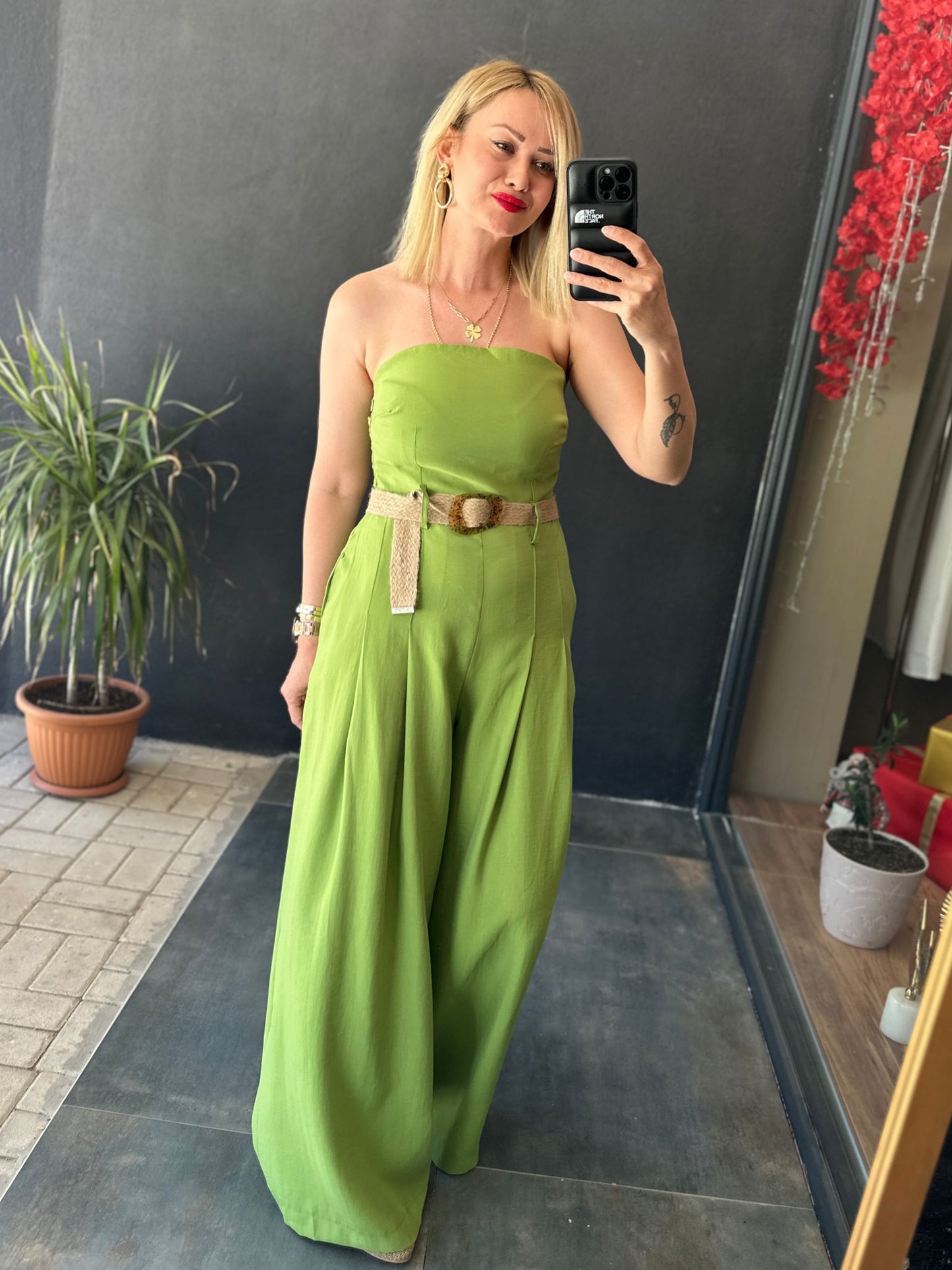 Arjantin Fıstık Keten Tulum