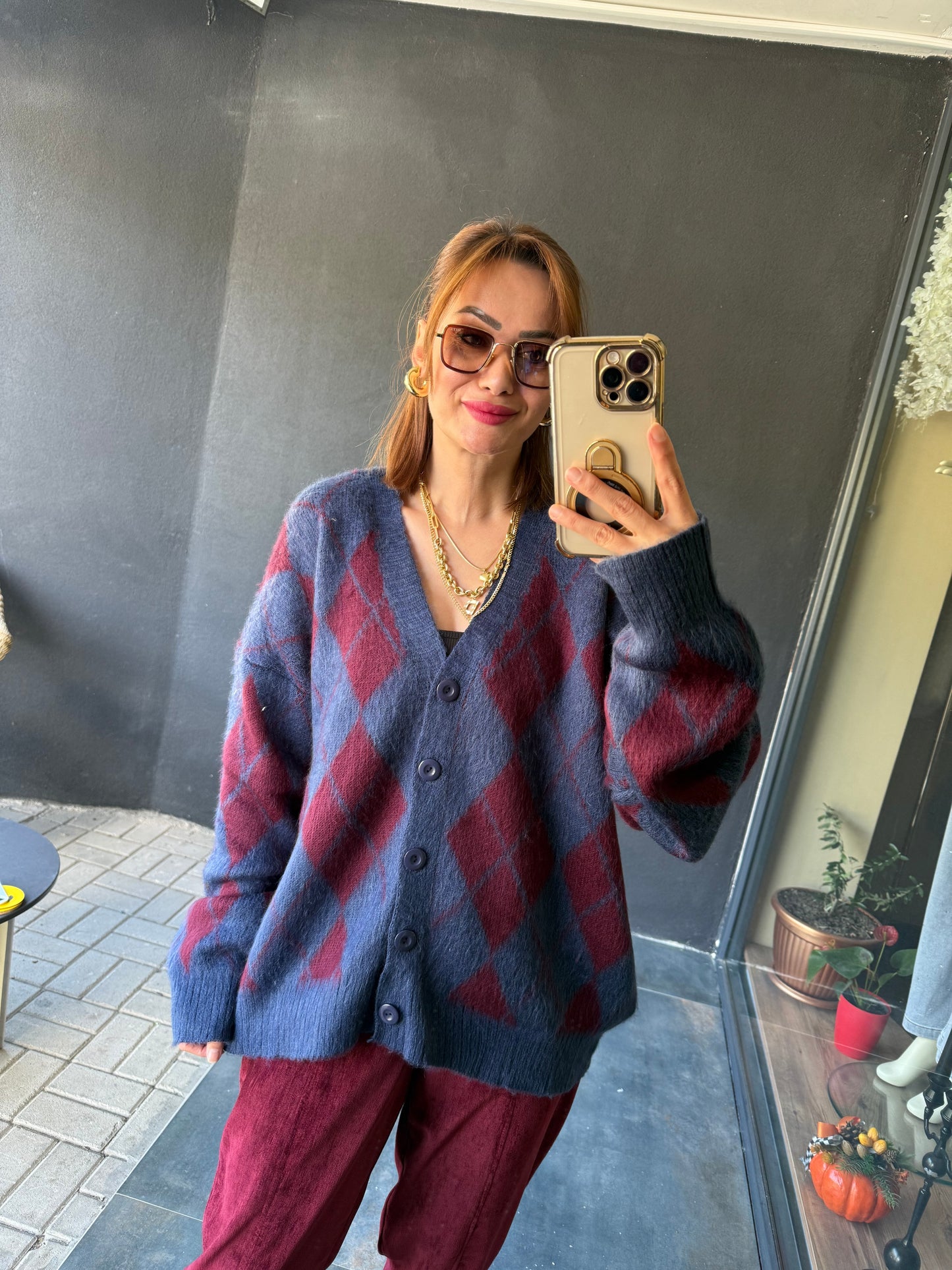 Ruzy Bordo Kaşmir Hırka