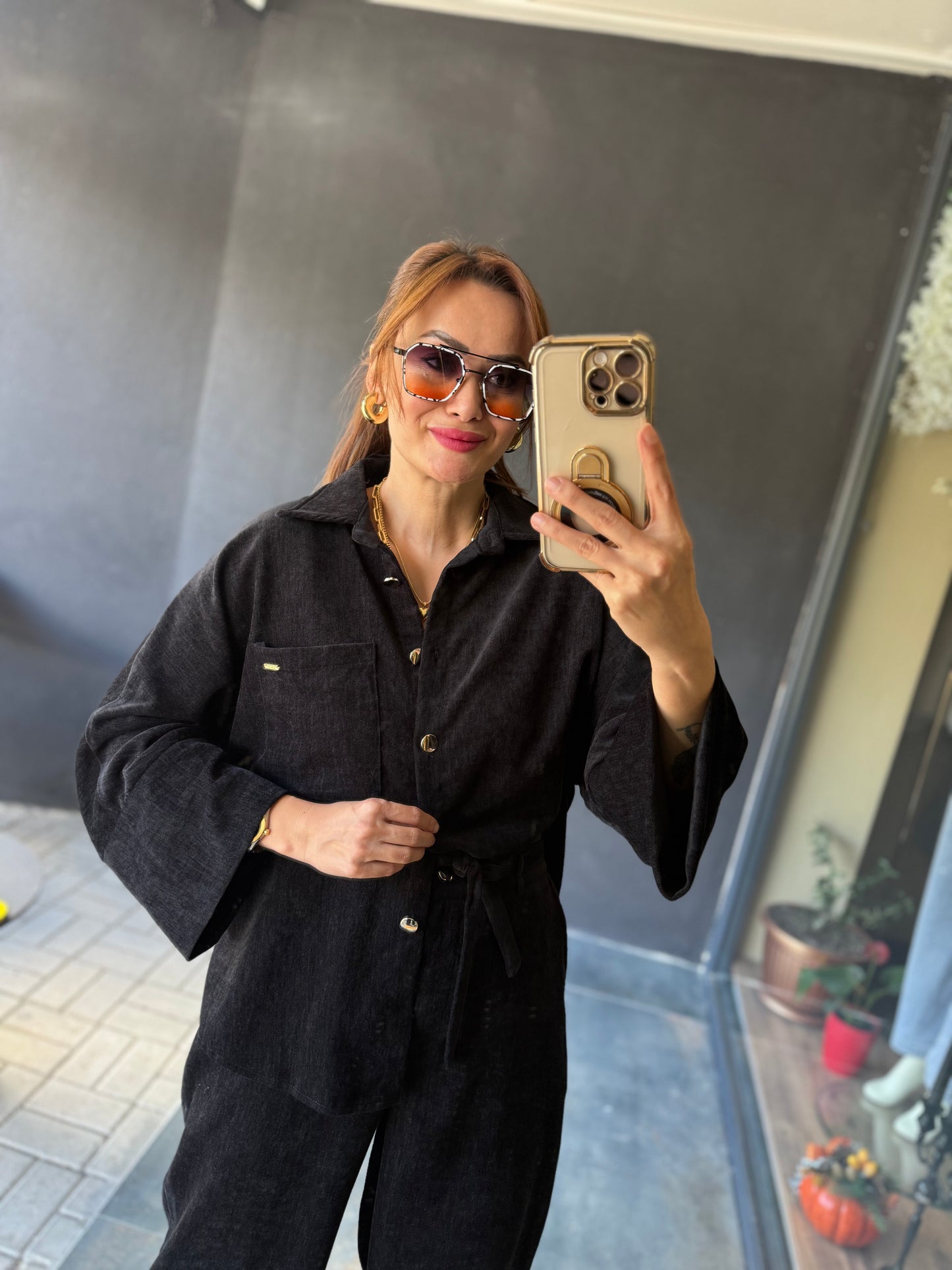 Doriko Siyah Kadife Takım