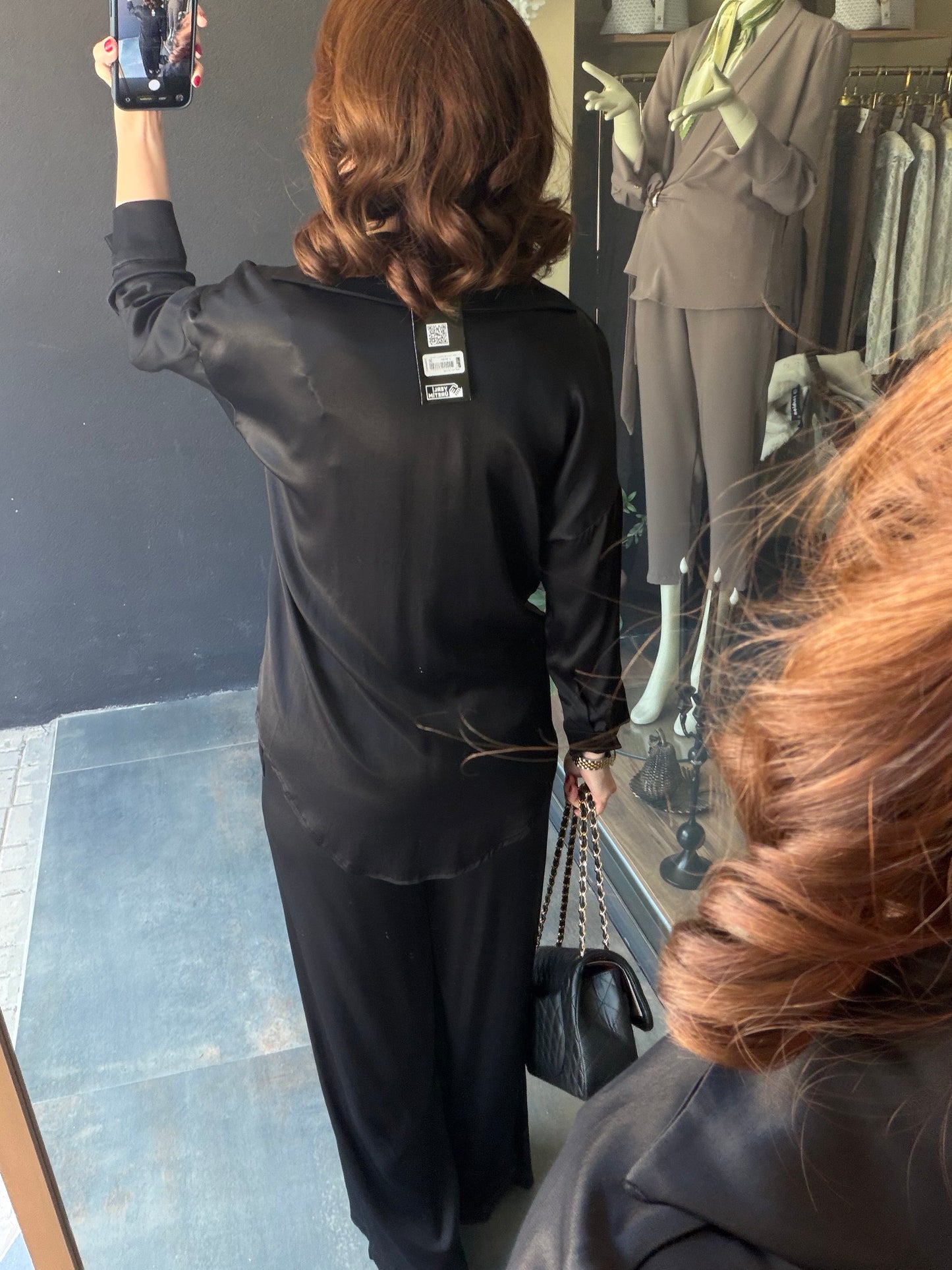 Lost Siyah Pamuklu Saten Broşlu Takım