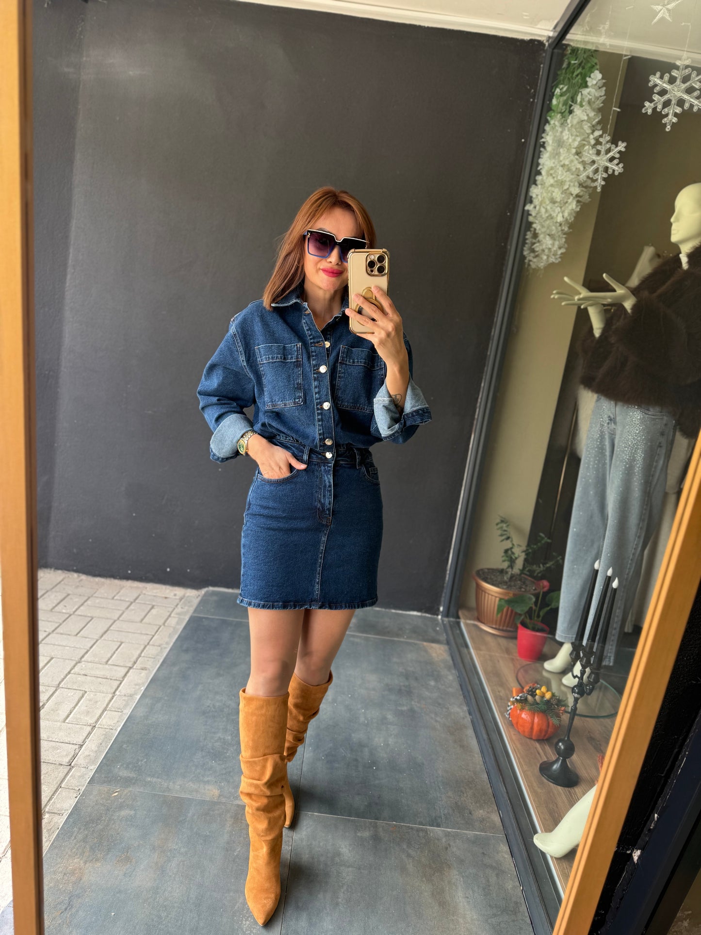 Xlove Mavi Toparlayıcı Kot Elbise