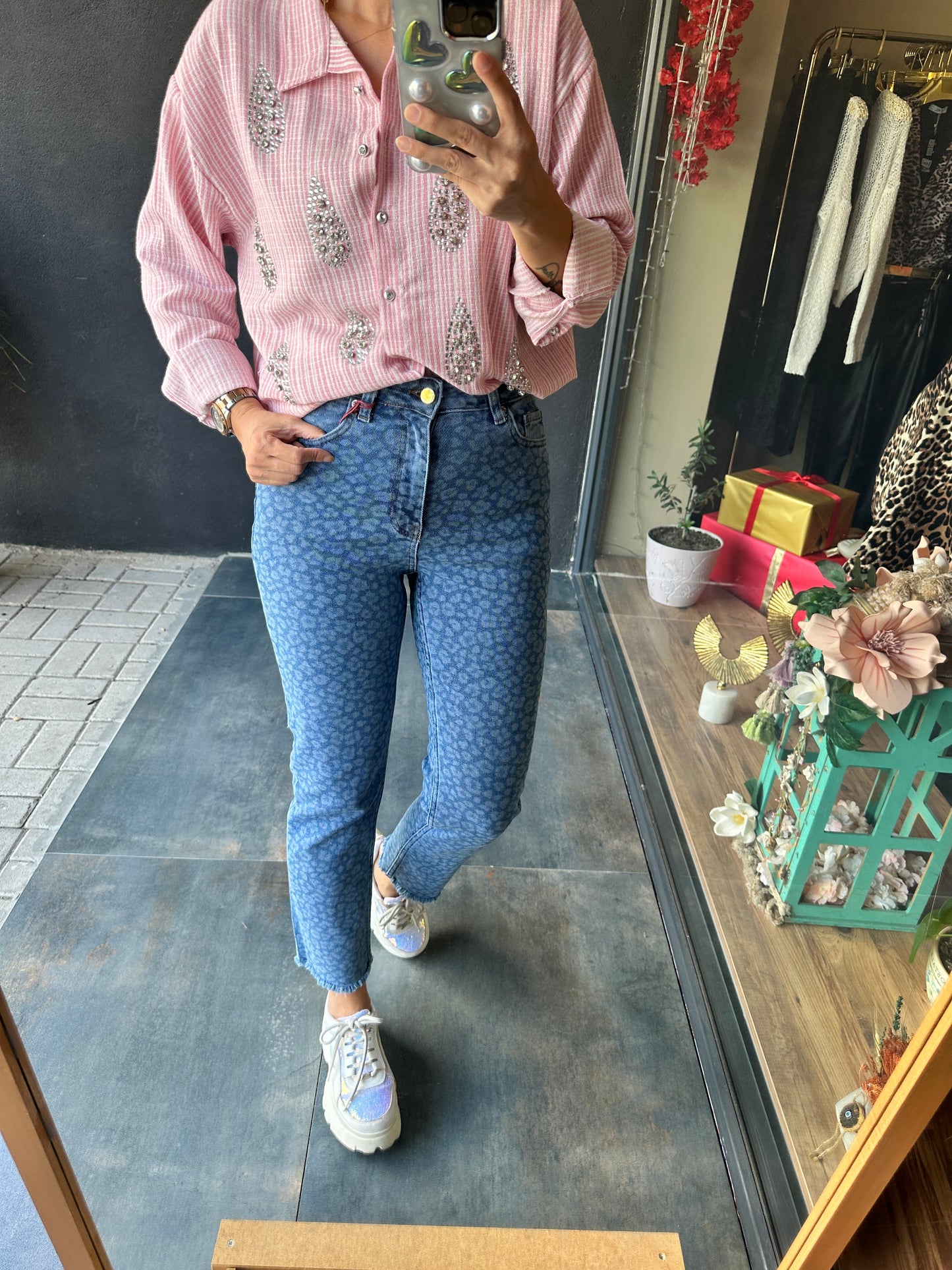 Xlove Mavi Damalı Jean