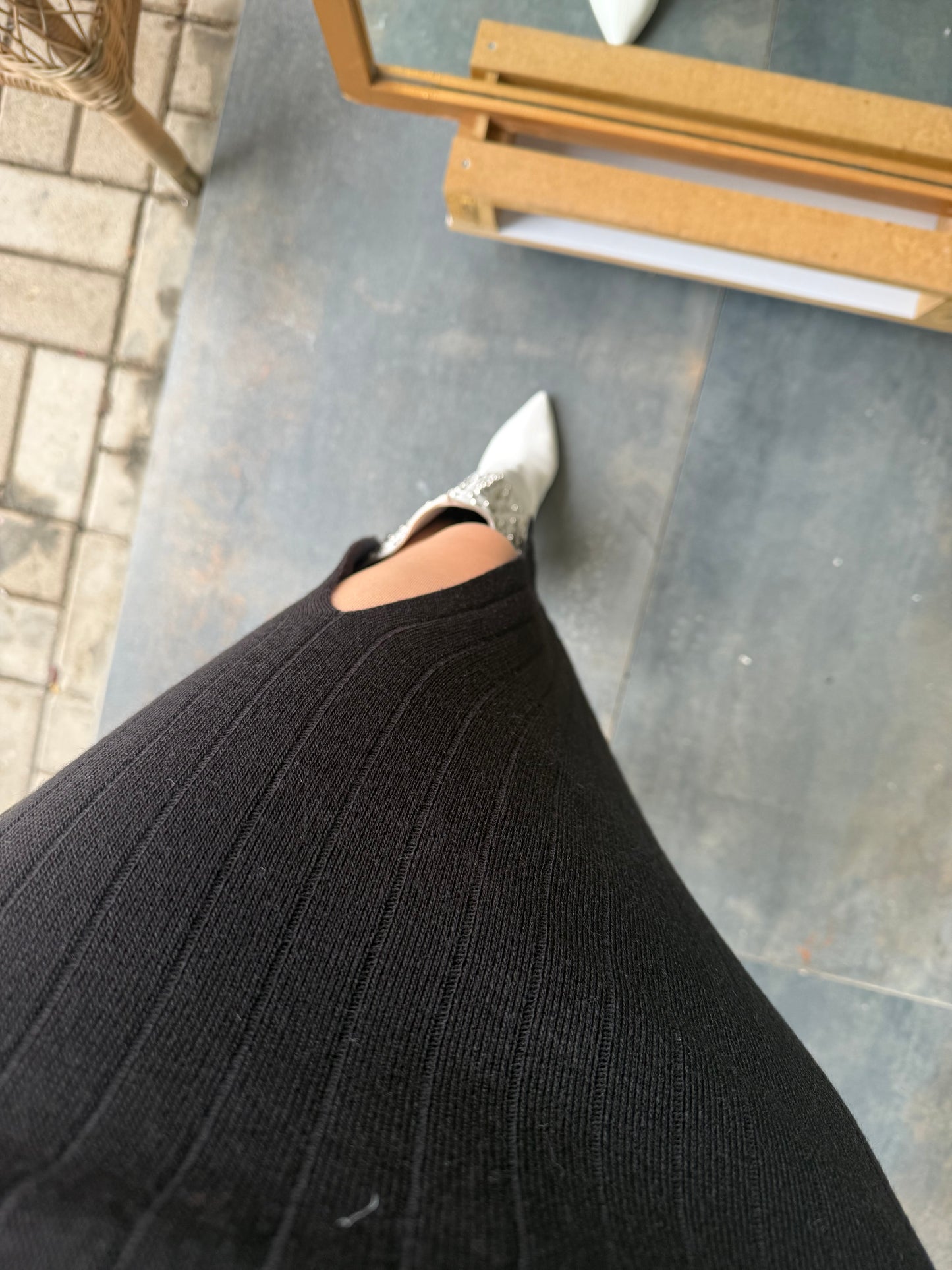 Tria Siyah Triko Etek & Bluz Takım