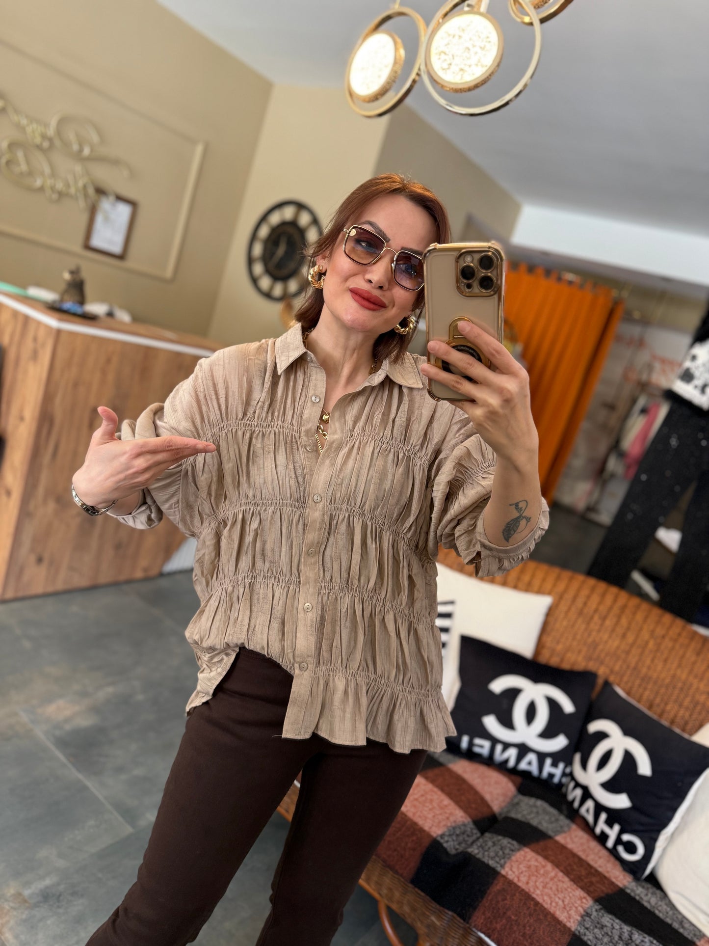 Massi Toprak Bürümcük Gömlek