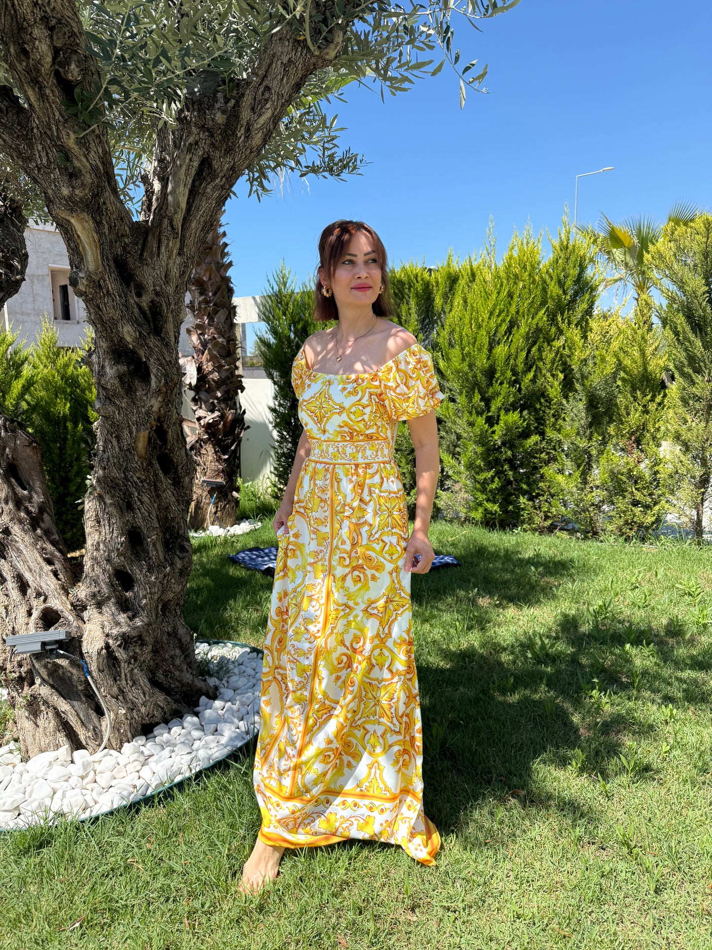 Dolce Sarı Madonna Elbise