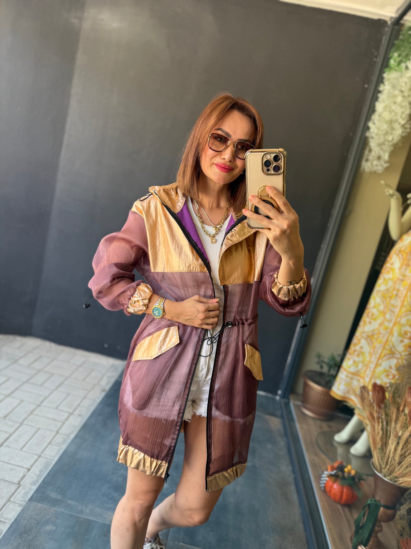 S.c.h Metalik Trenchcoat