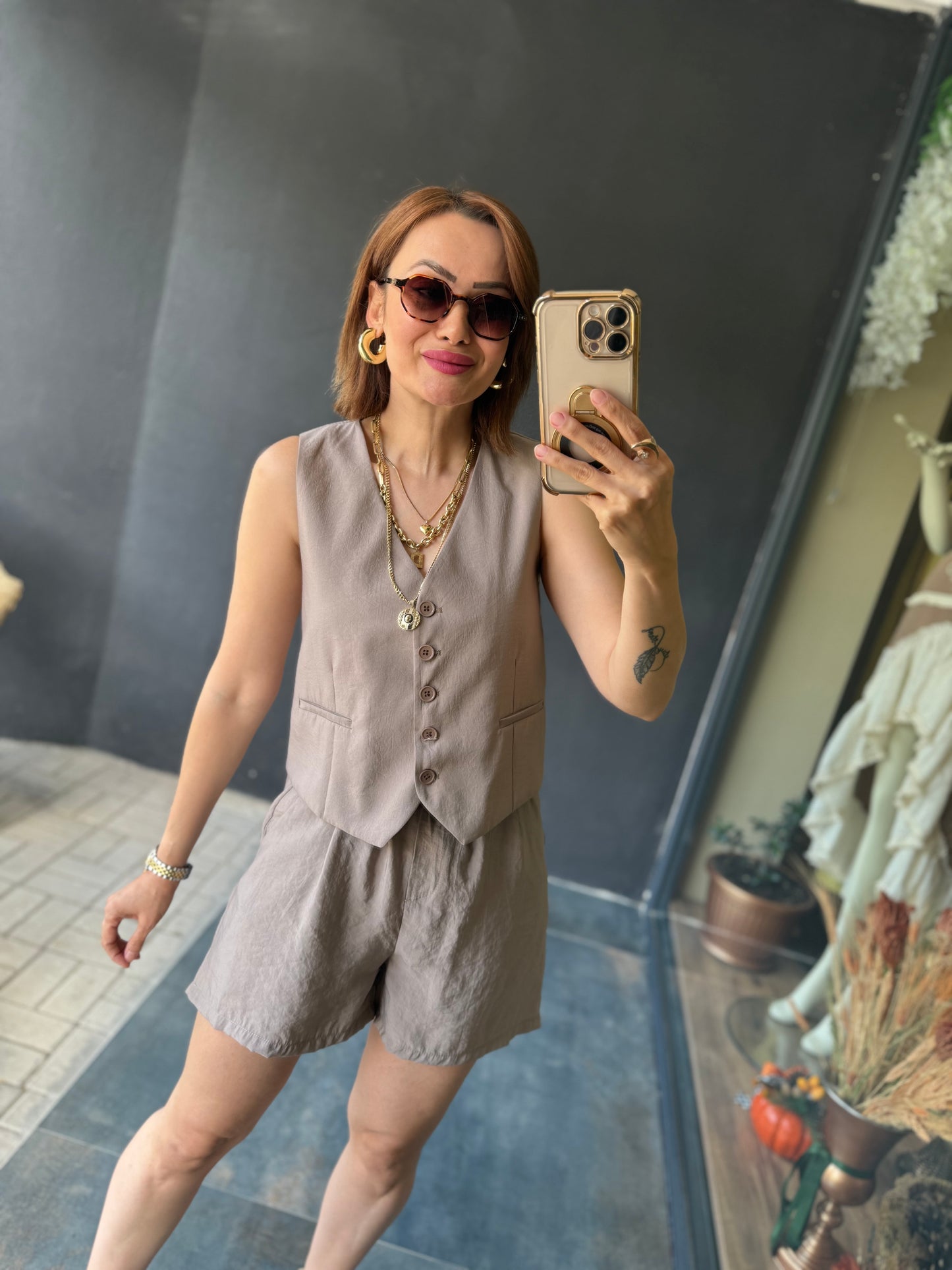 Rey Vizon Yelek & Şort Takım