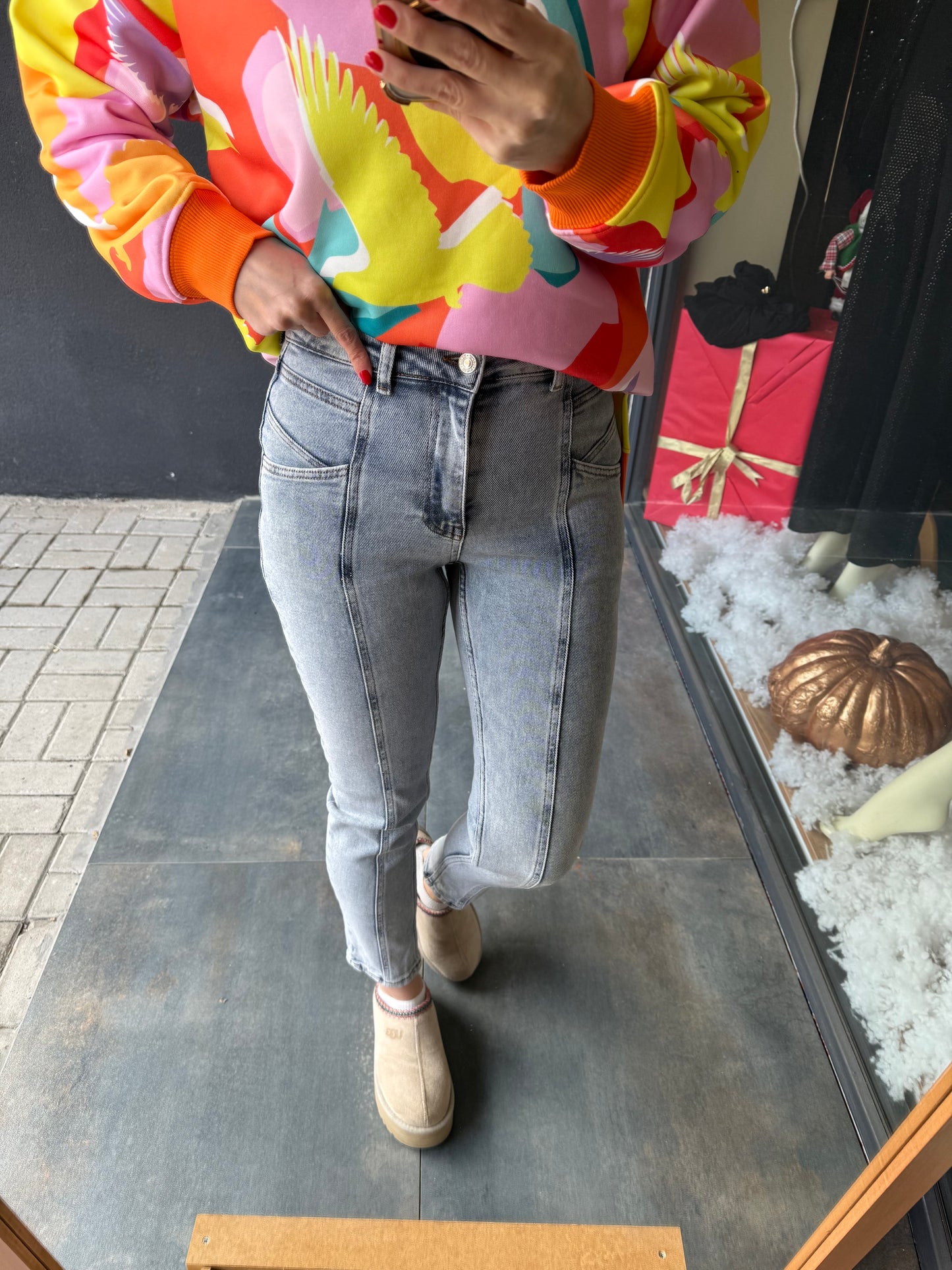 Xlove Buz Önden Şeritli Jean