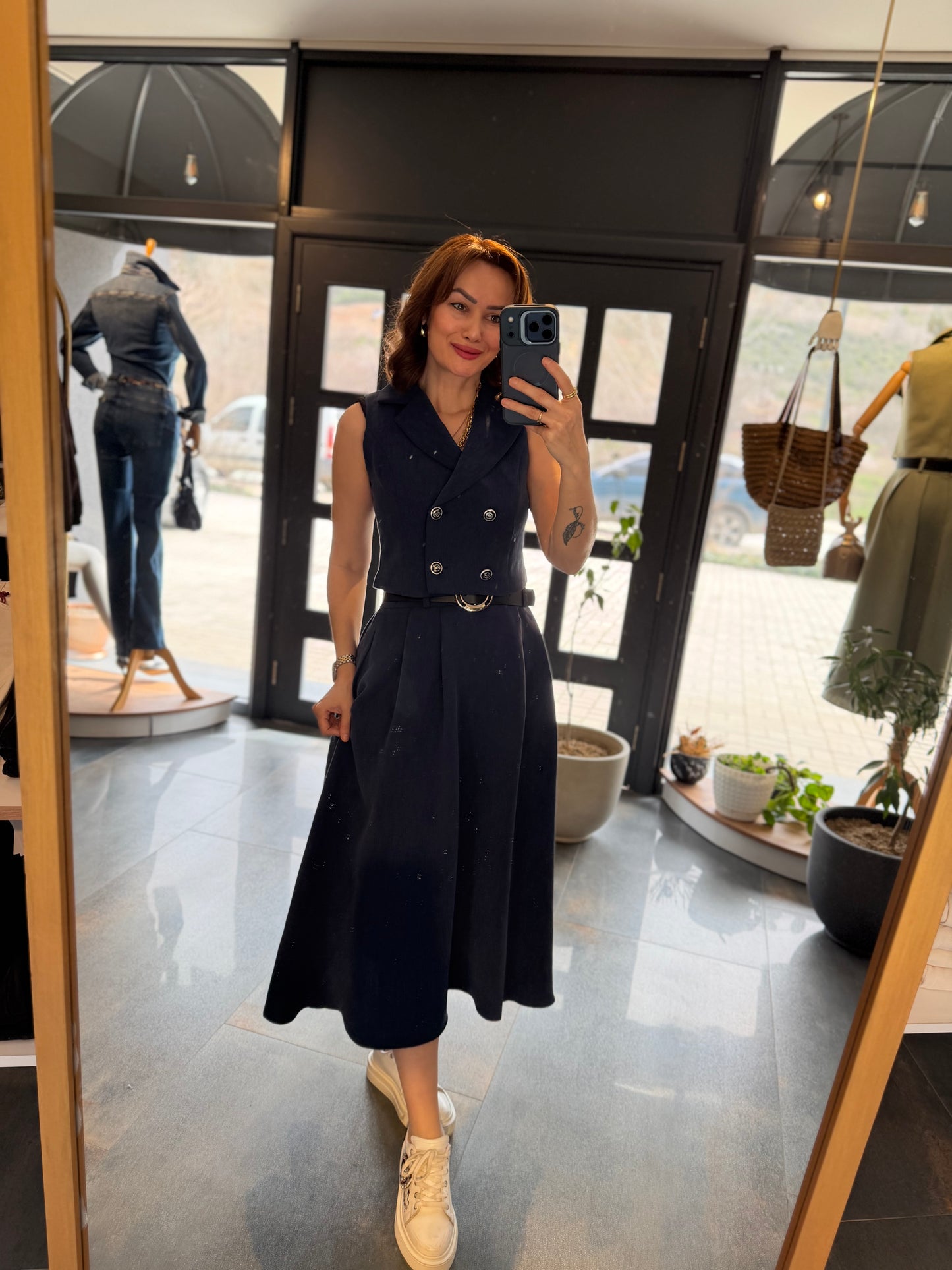 Parasidas Lacivert Etek & Yelek Takım