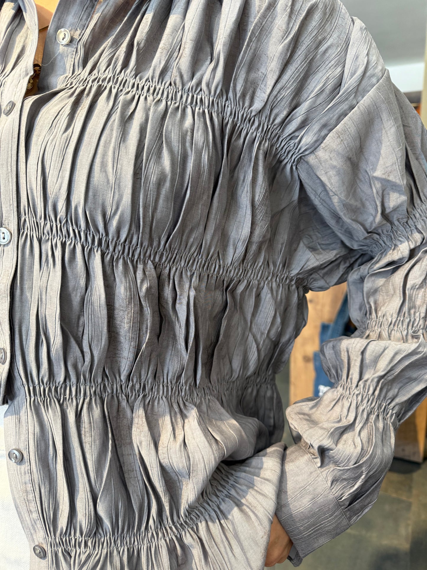 Massi Gri Bürümcük Gömlek