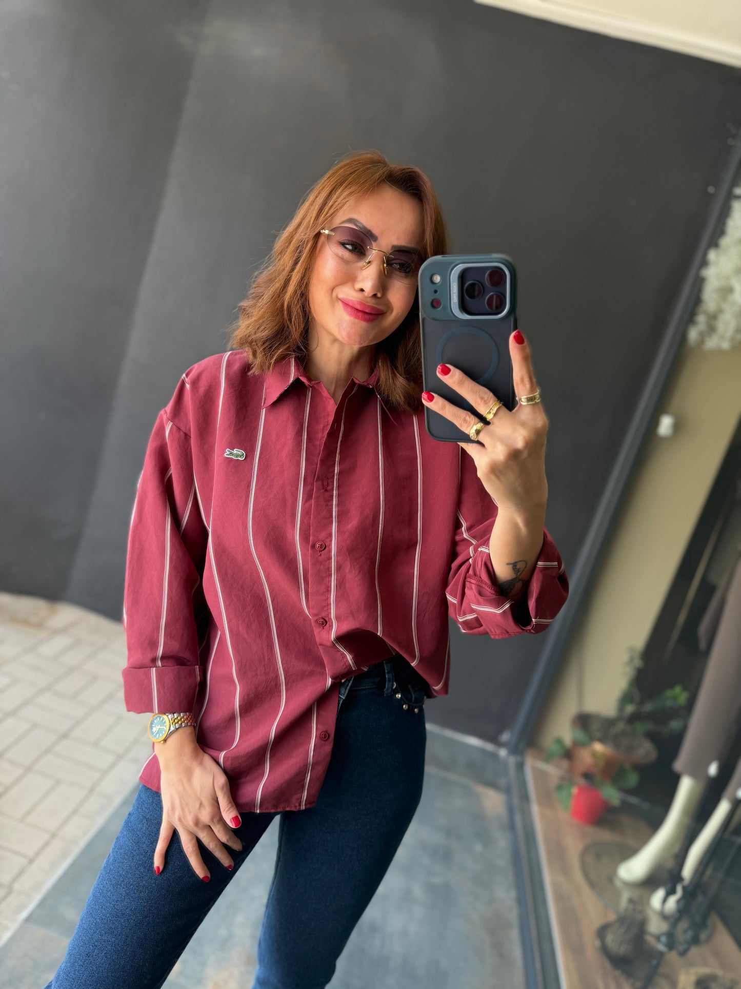 Tiante Bordo Tensel Gömlek