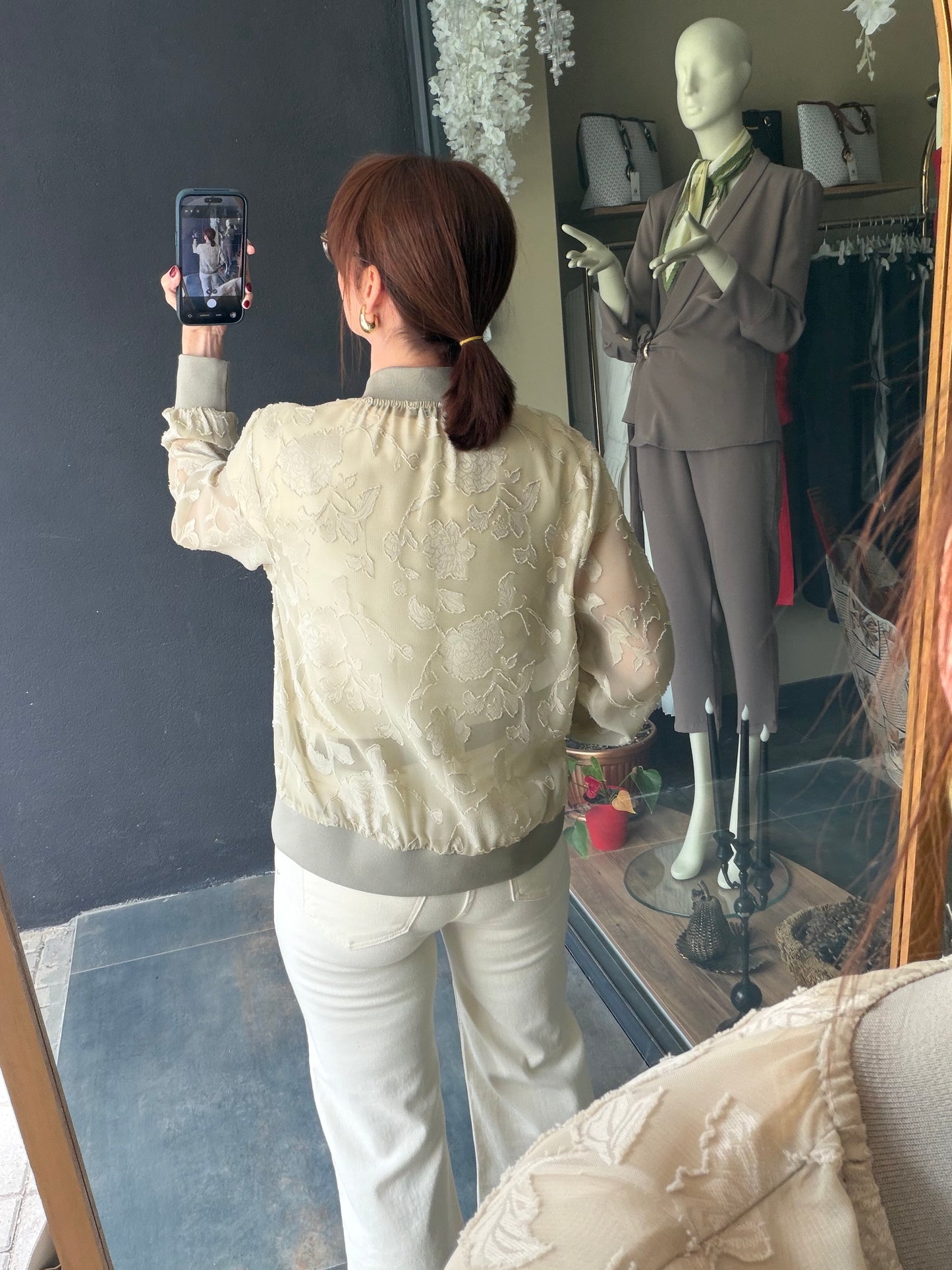 Paula Mint Organze Bomber Ceket